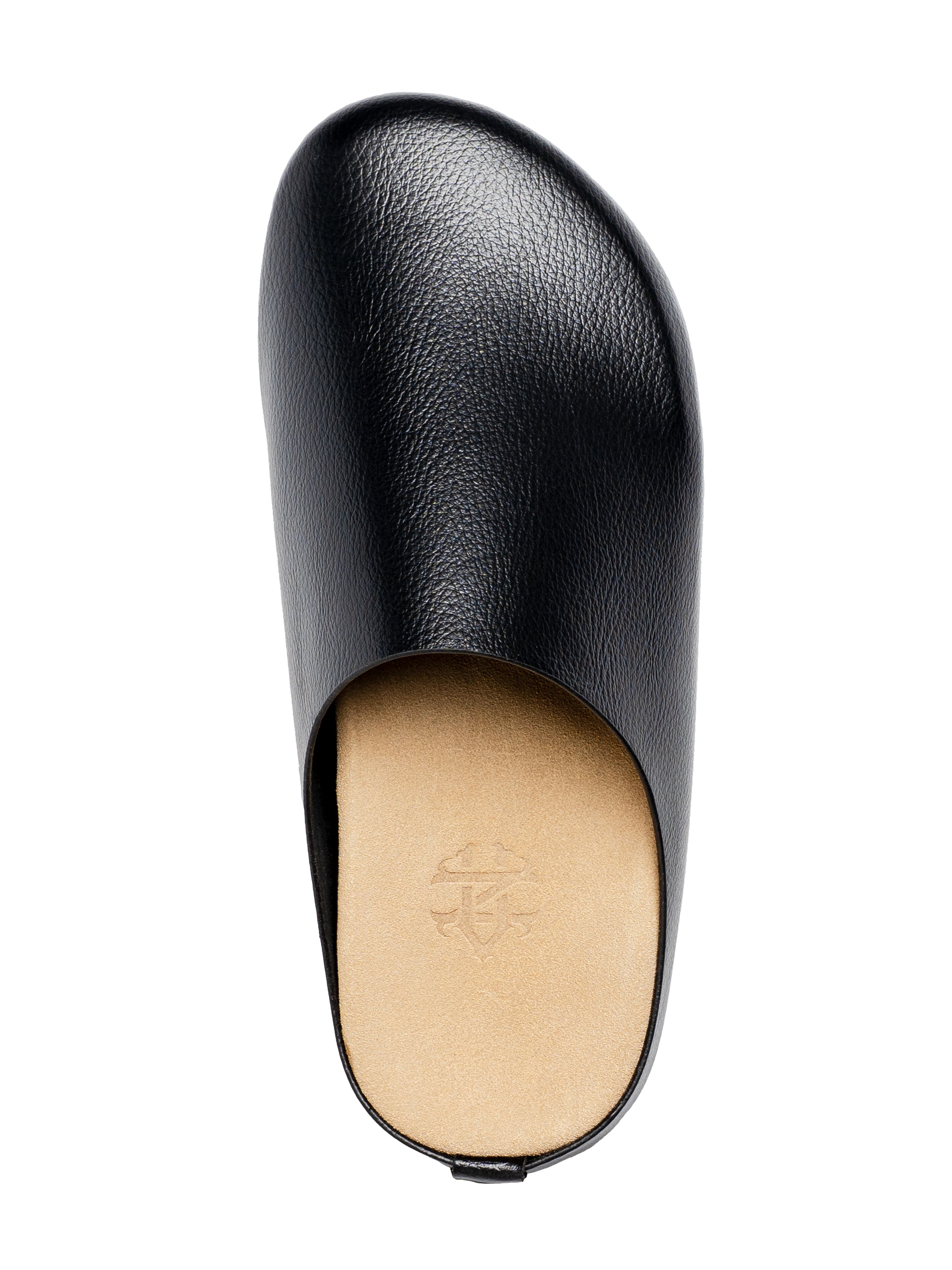 Napoli Mules - Black Pebble Grain Leather