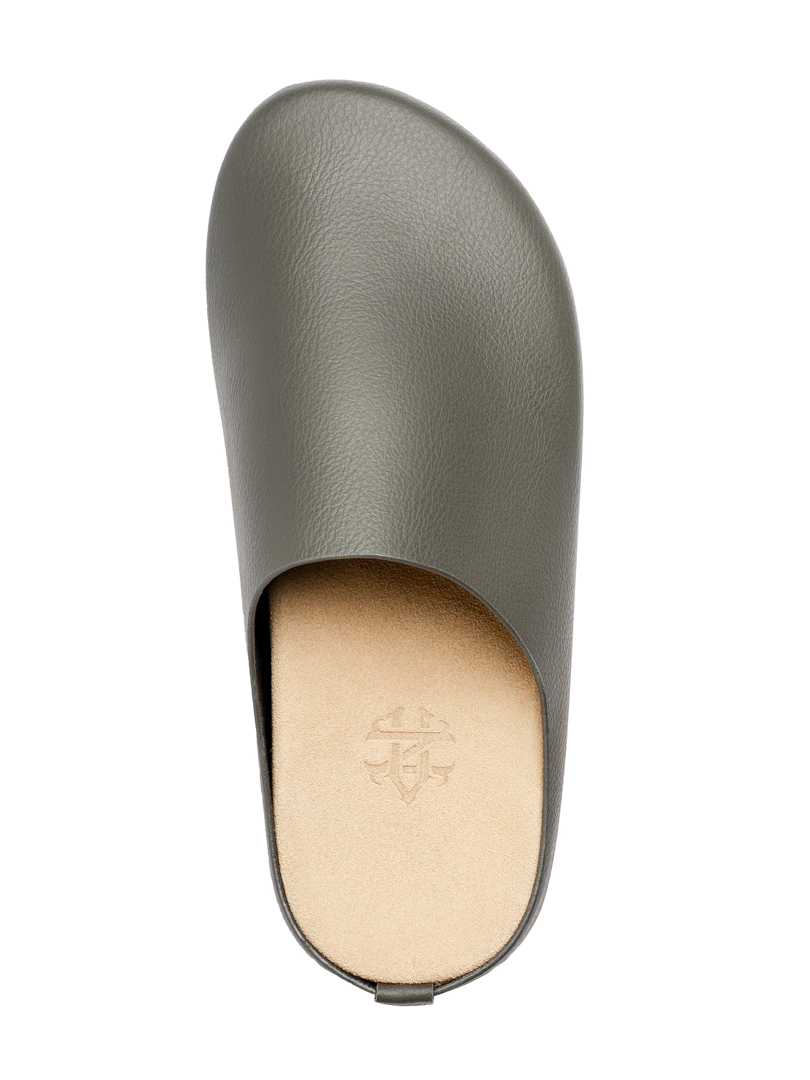 Napoli Mules - Grey Pebble Grain Leather