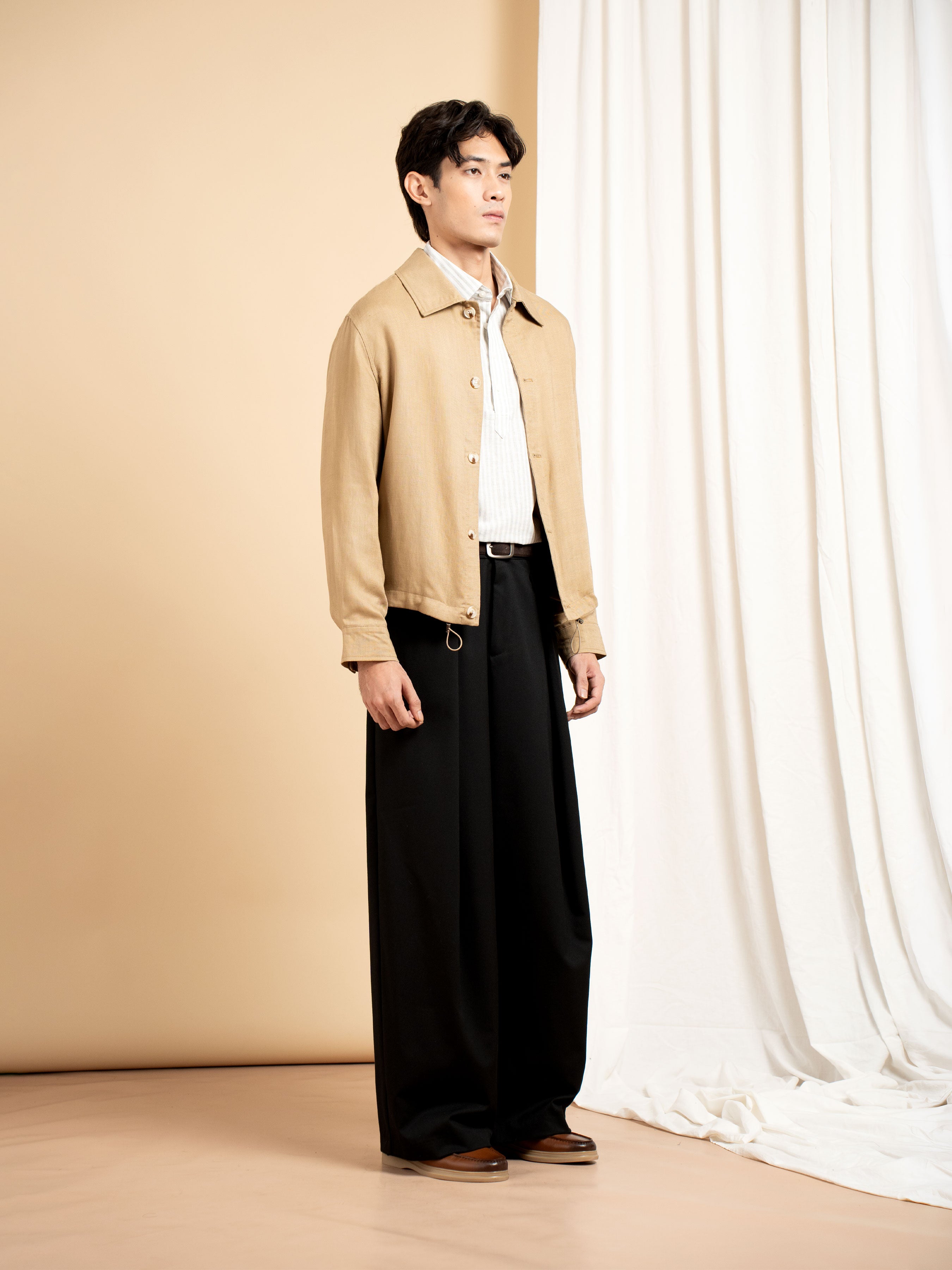 Nile Linen Overshirt - Khaki