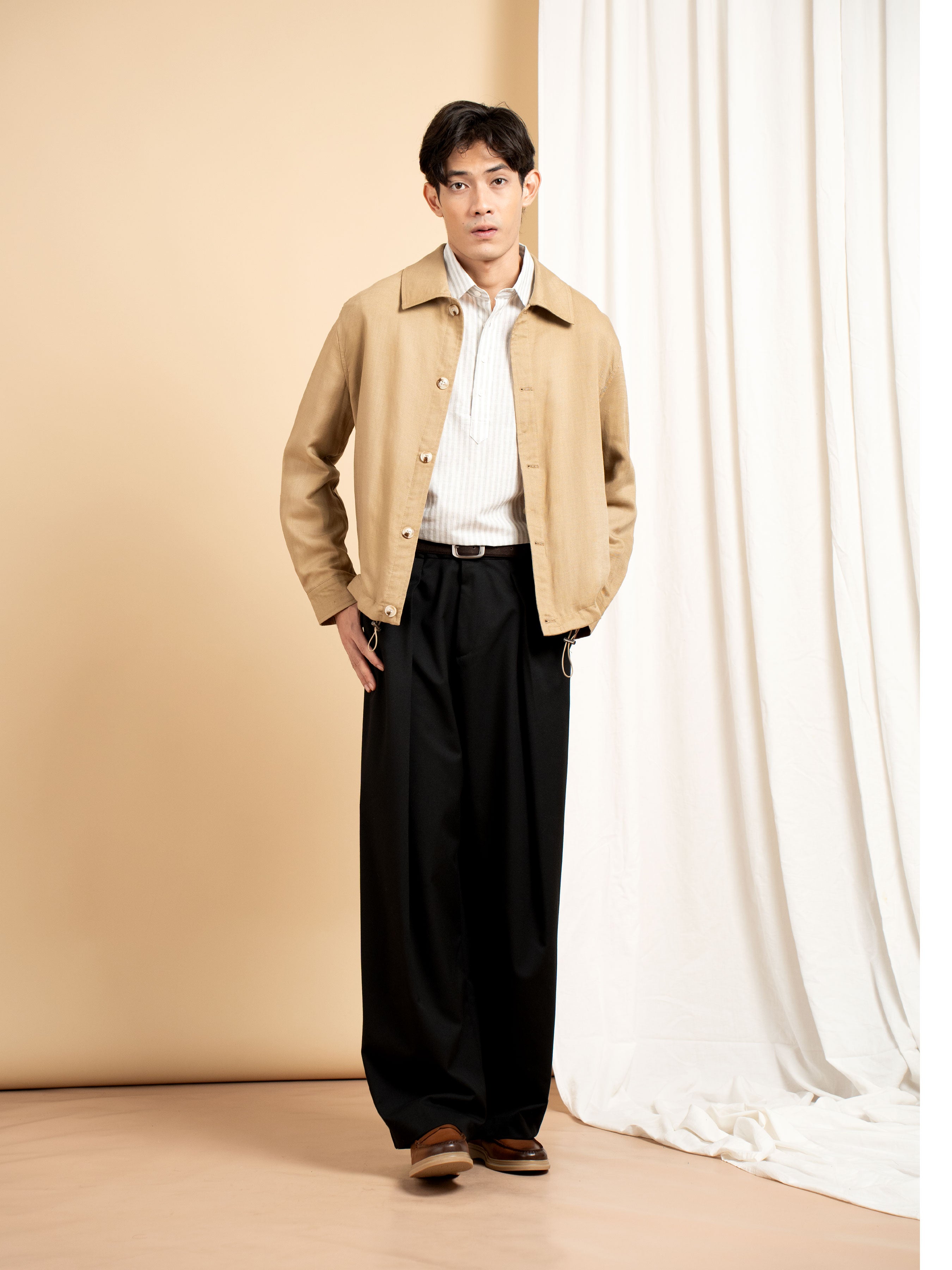 Nile Linen Overshirt - Khaki