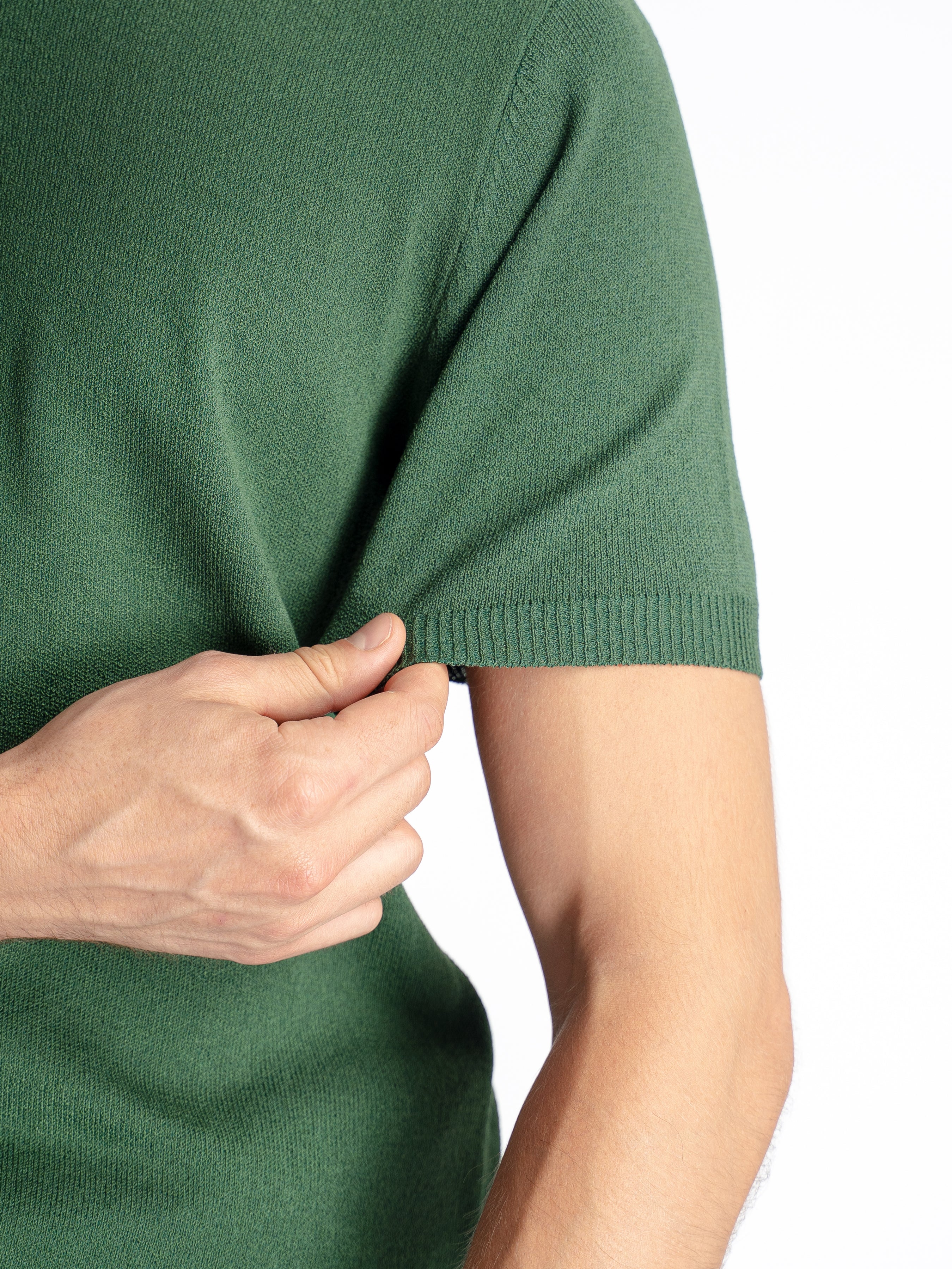 Noir Knit Polo Tee - Green