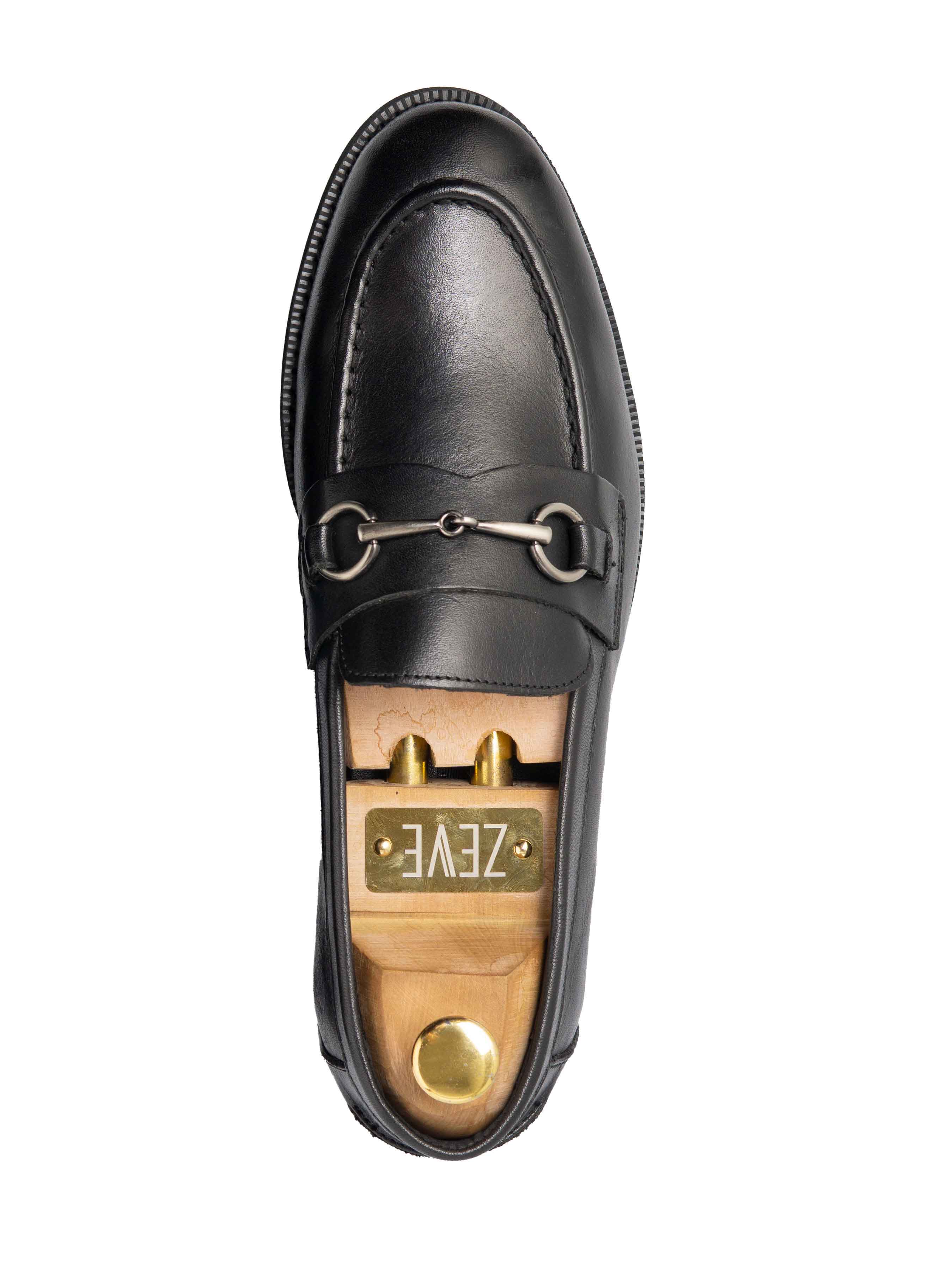 PennyLoaferHorsebitSilverBuckle-BlackLeather_05 - Zeve