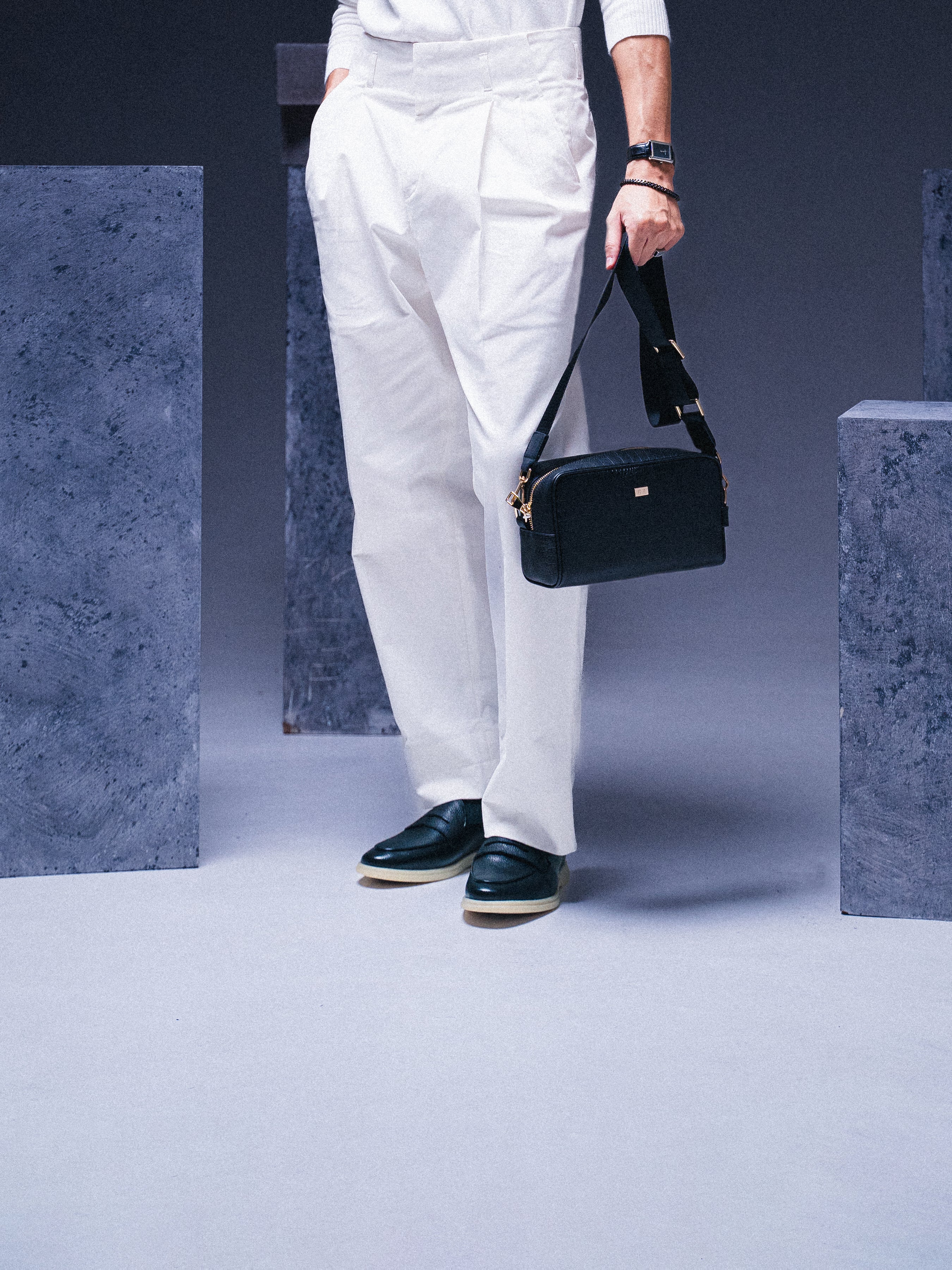 Pietro Belgian Loafer - Black Pebble Grain Leather (Soflex Sole)