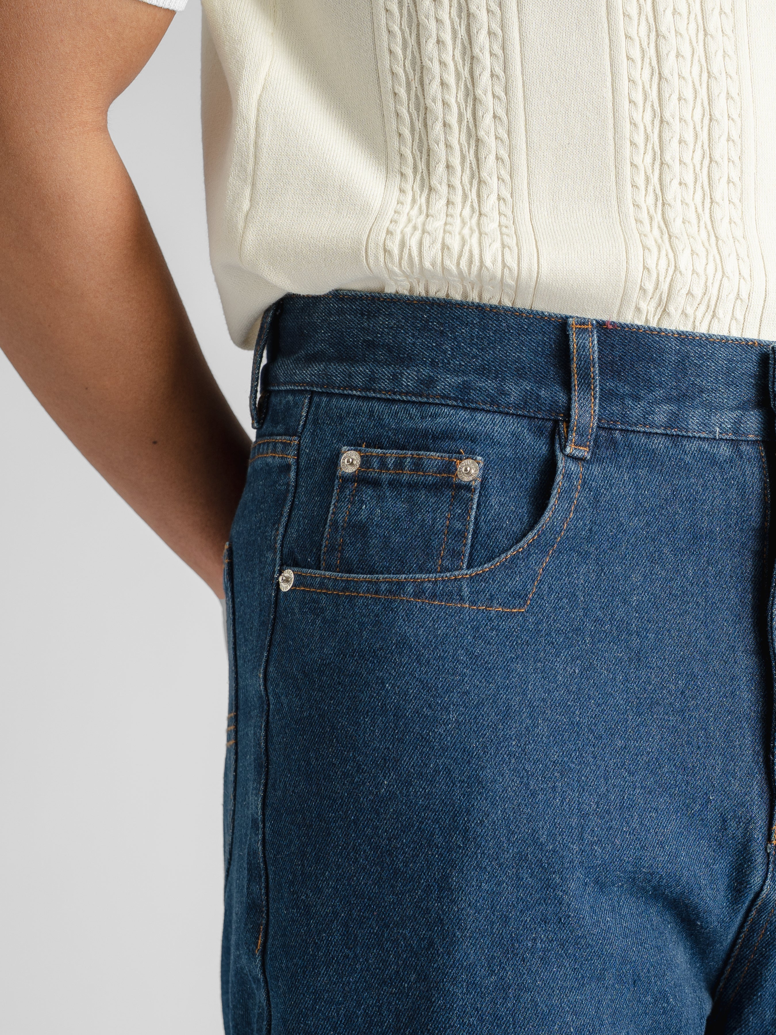 Palermo High Waisted Jeans - Dark Blue (Wide Fit)