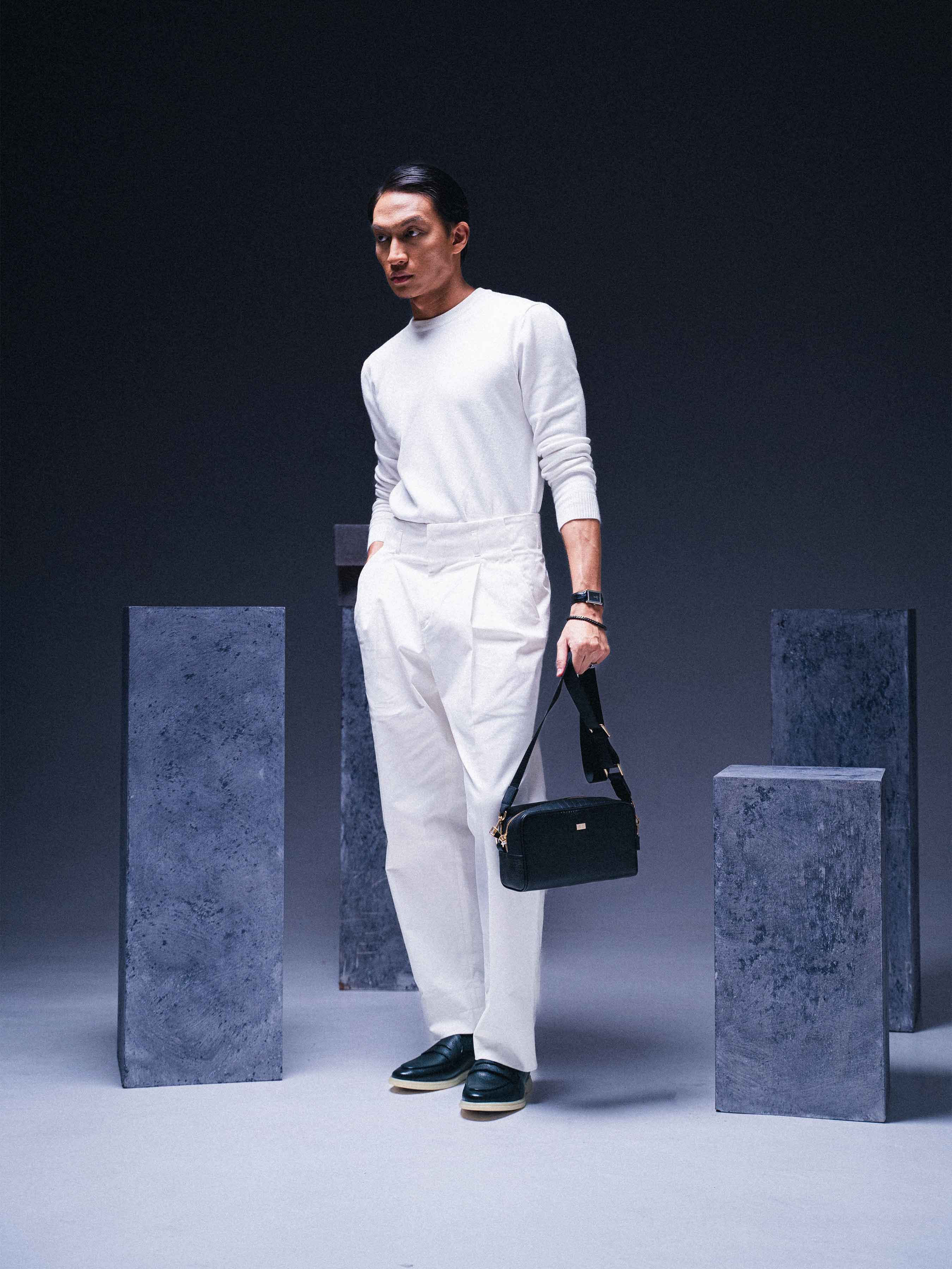 Ravello Clutch - Black Croco Leather