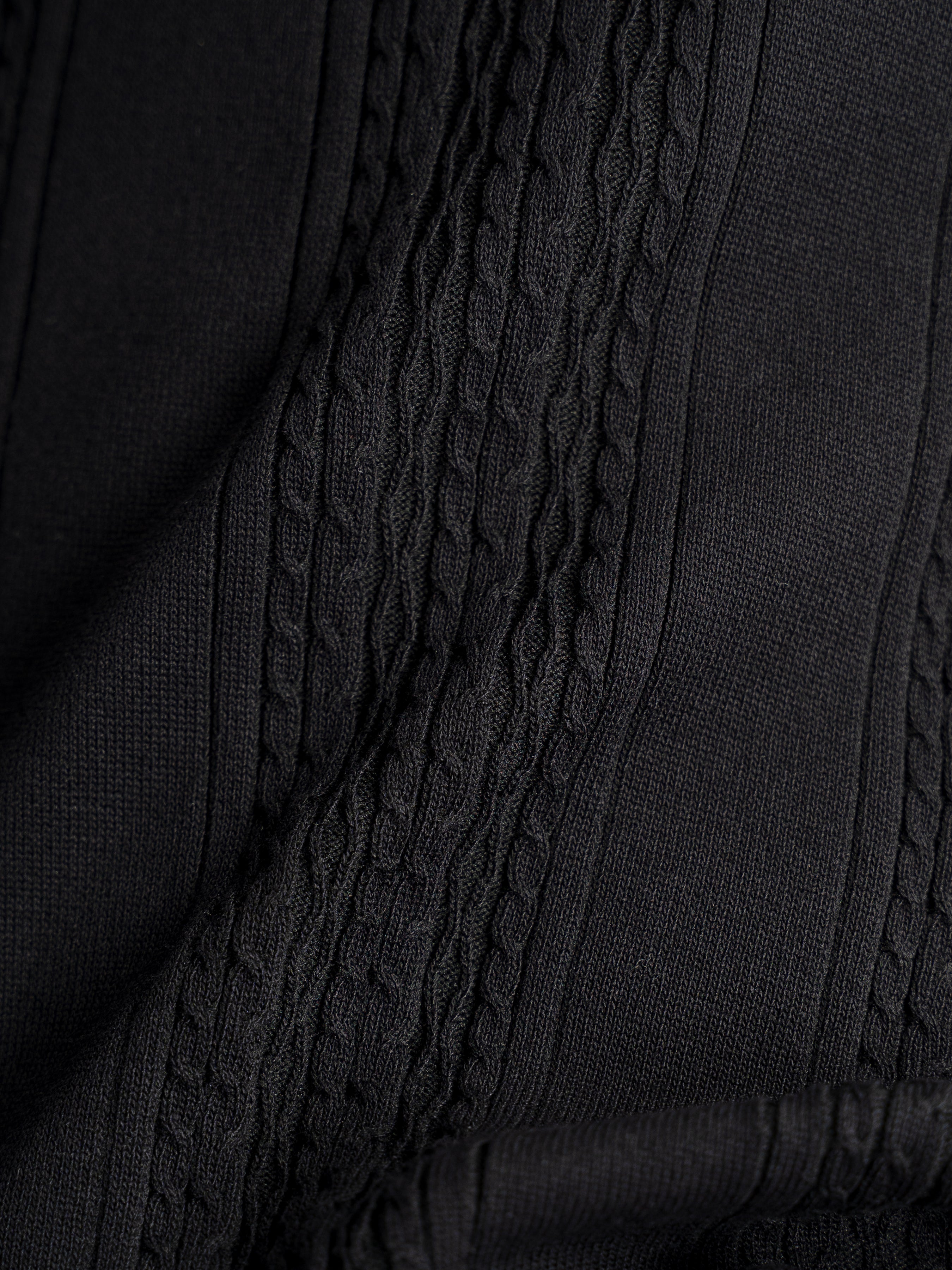 Renzo Knit Polo Tee - Black Quarter-Zip