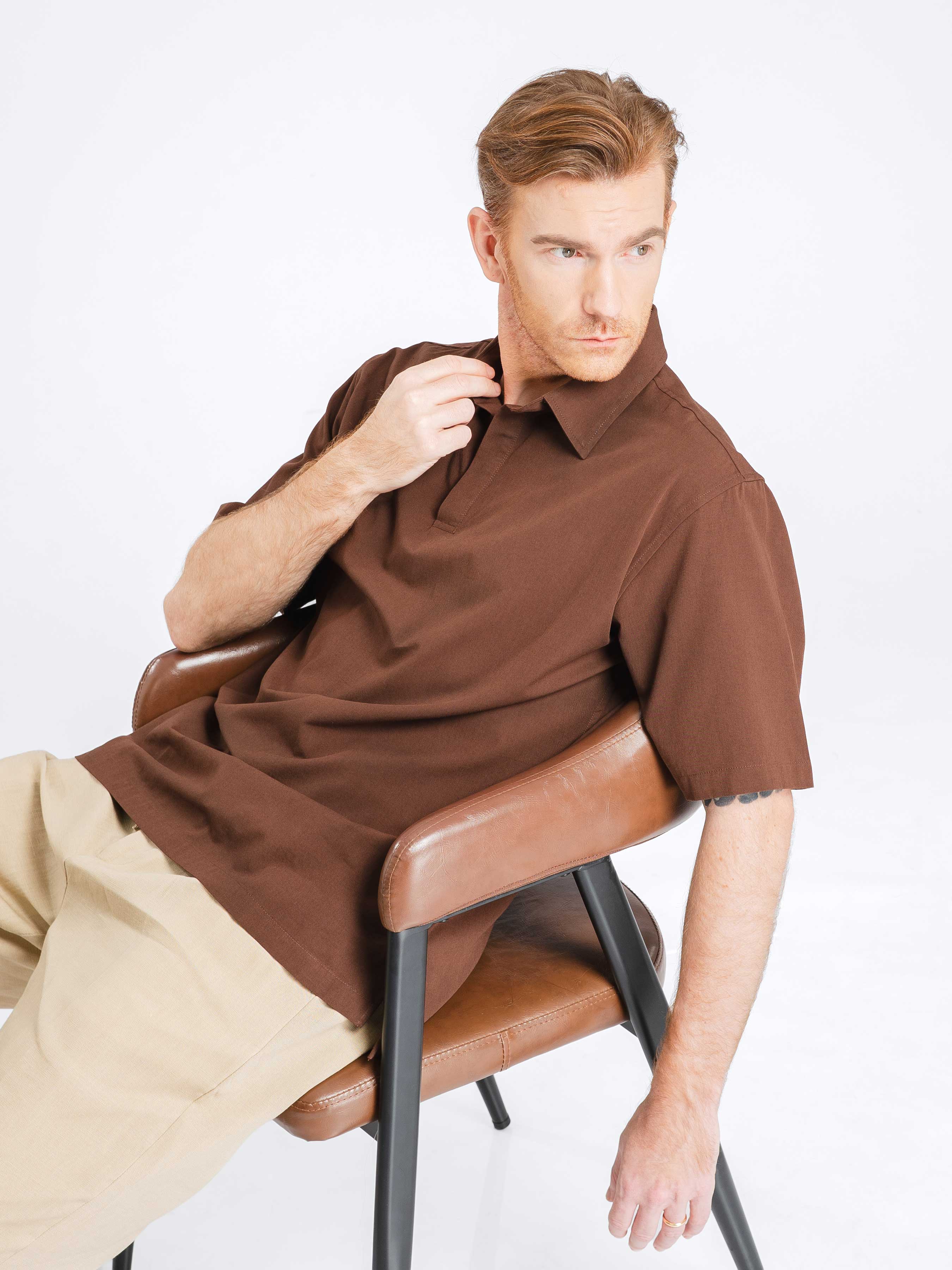 RistoShirtDarkbrown_OpenCollar_10_f6c21604-3793-4281-8b30-d44e72e01f3f - Zeve
