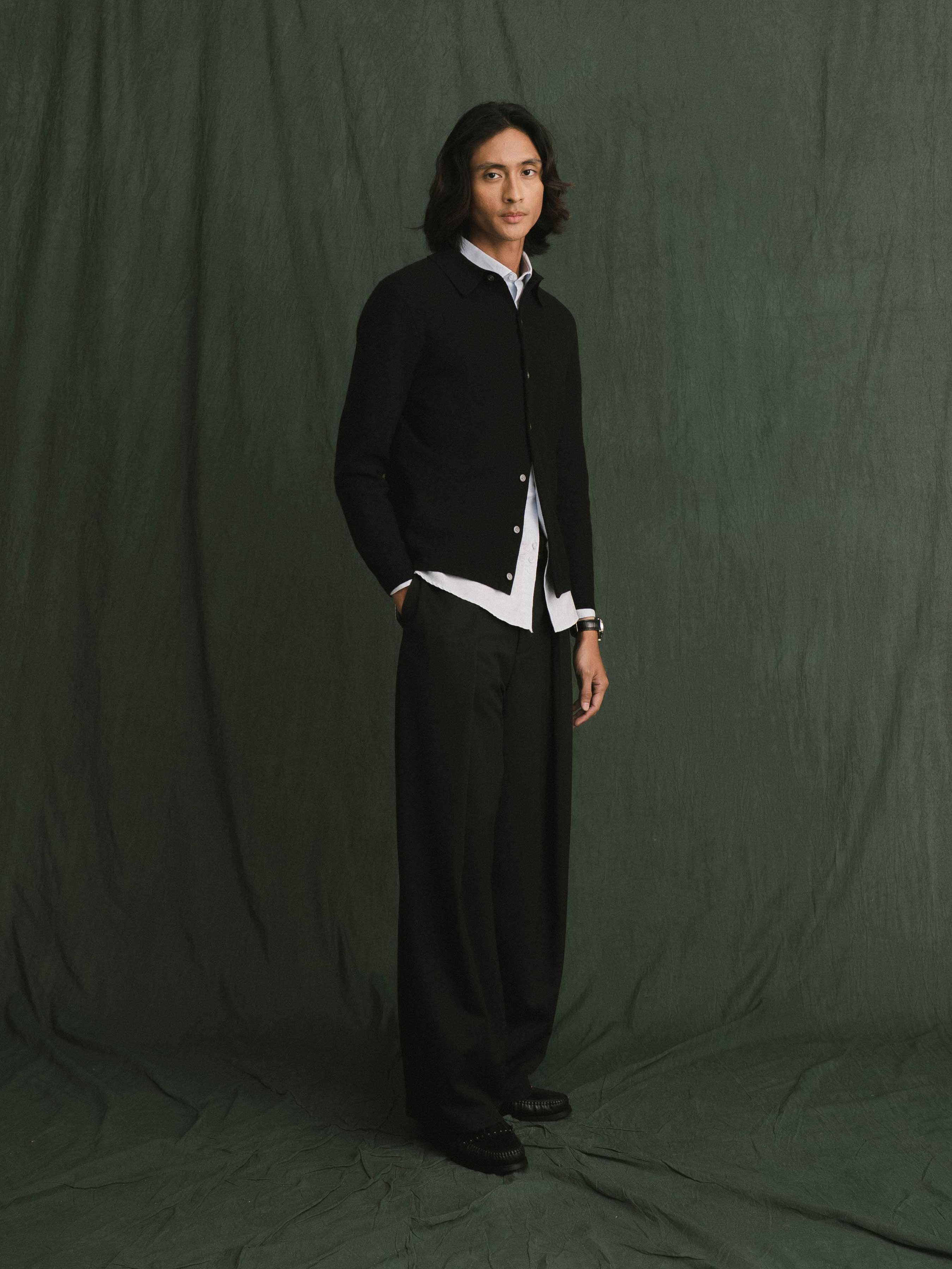 Roman Knit Shirt - Black