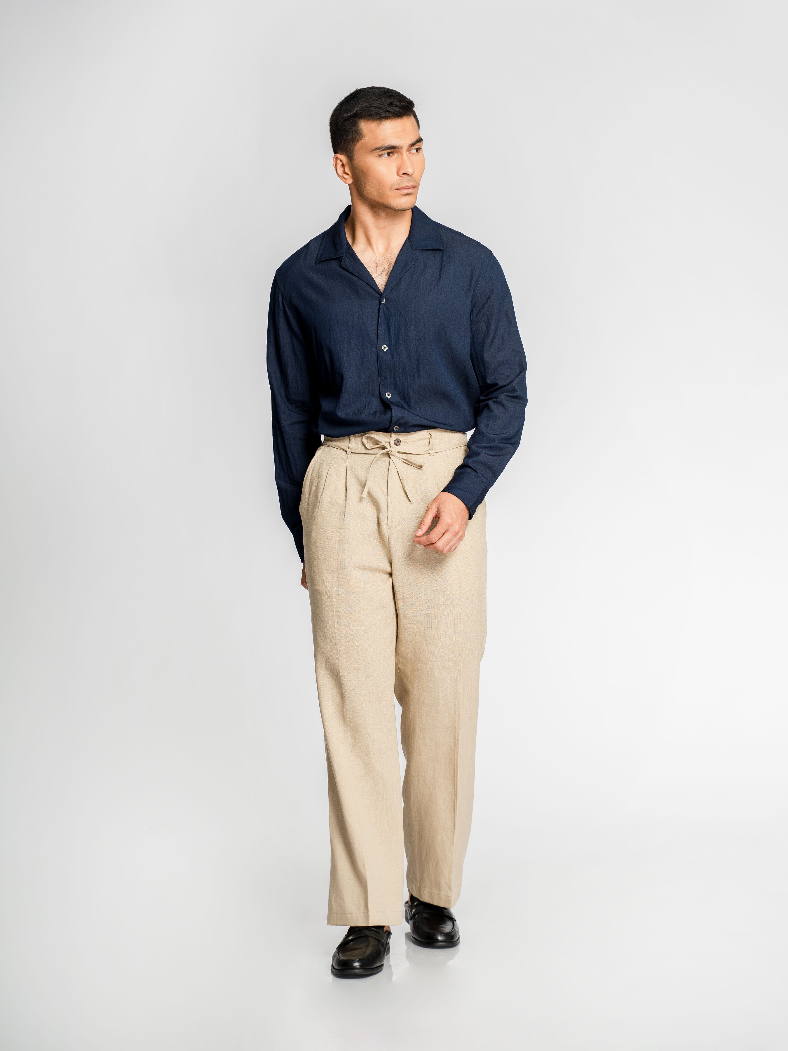 Sandro Shirt – Deep Navy (Camp Collar)