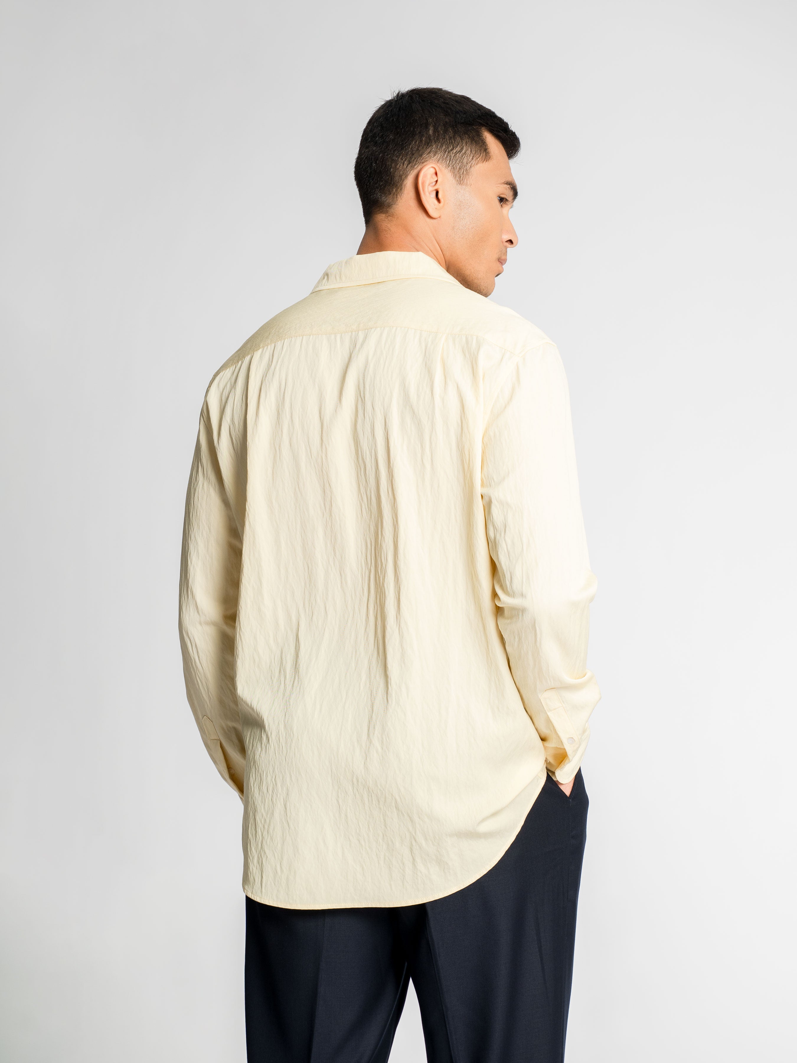 SandroShirtPastelYellow_CampCollar_Back - Zeve