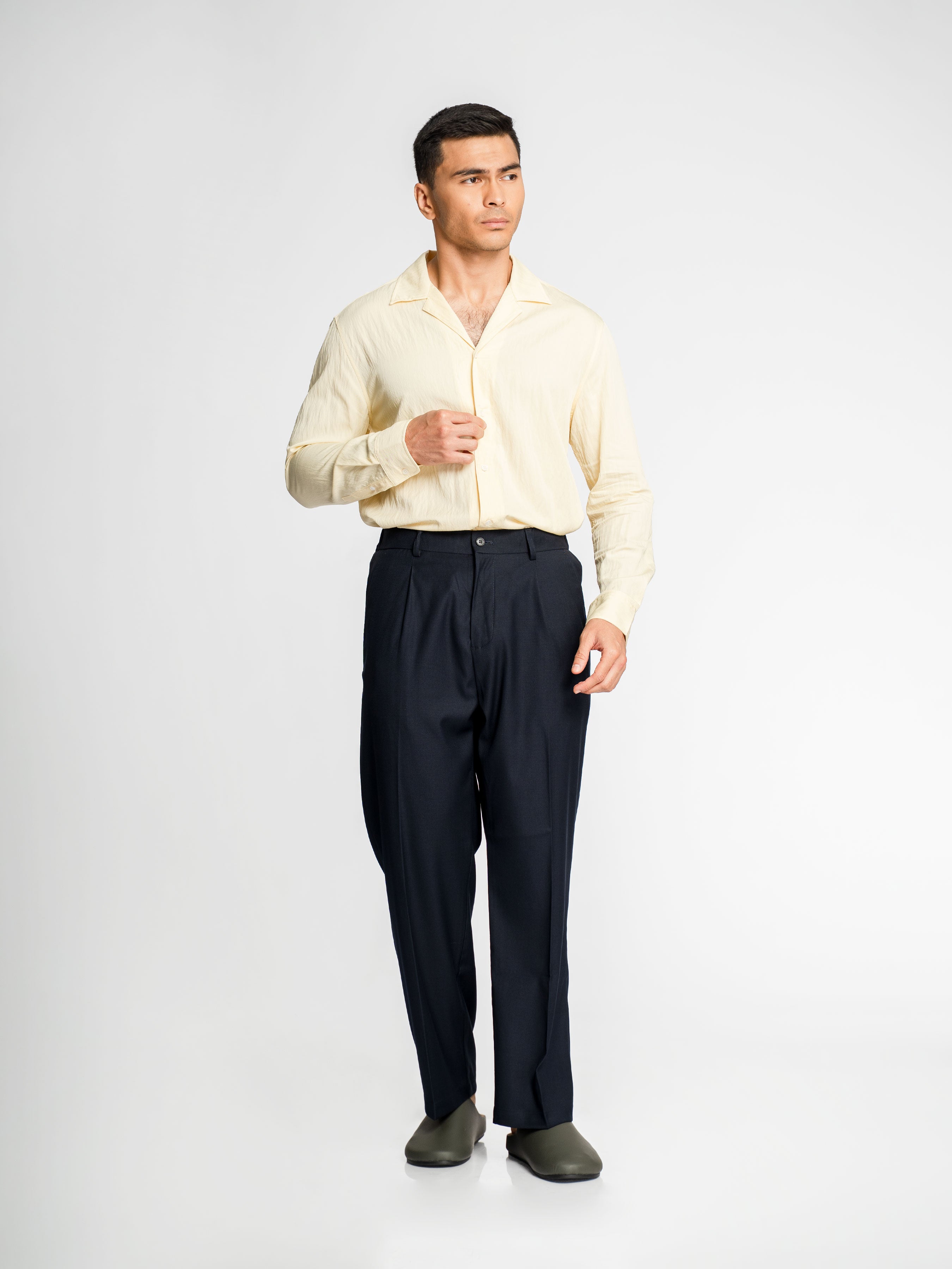 Sandro Shirt – Pastel Yellow (Camp Collar)