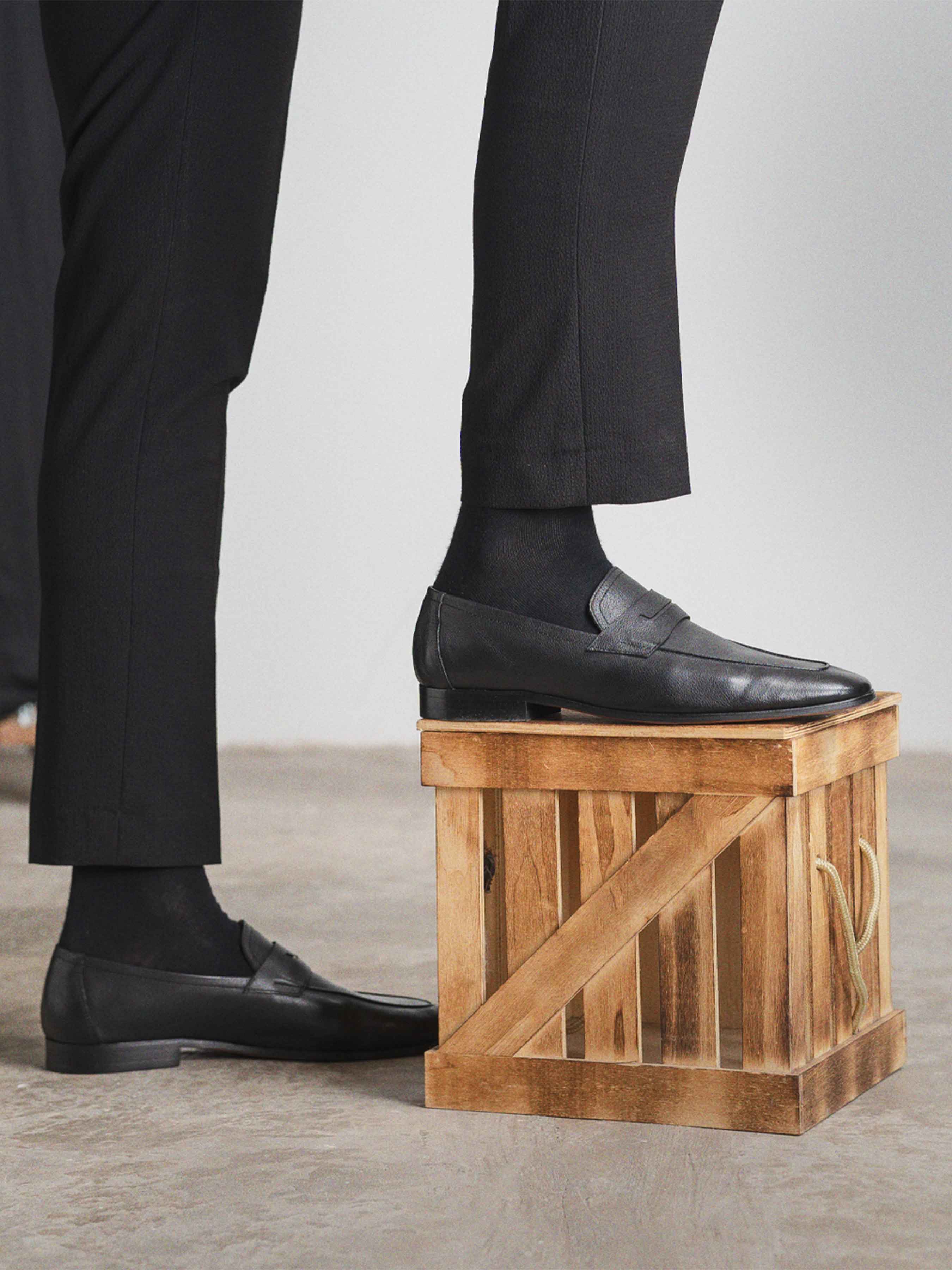 Martino Penny Loafer - Solid Black