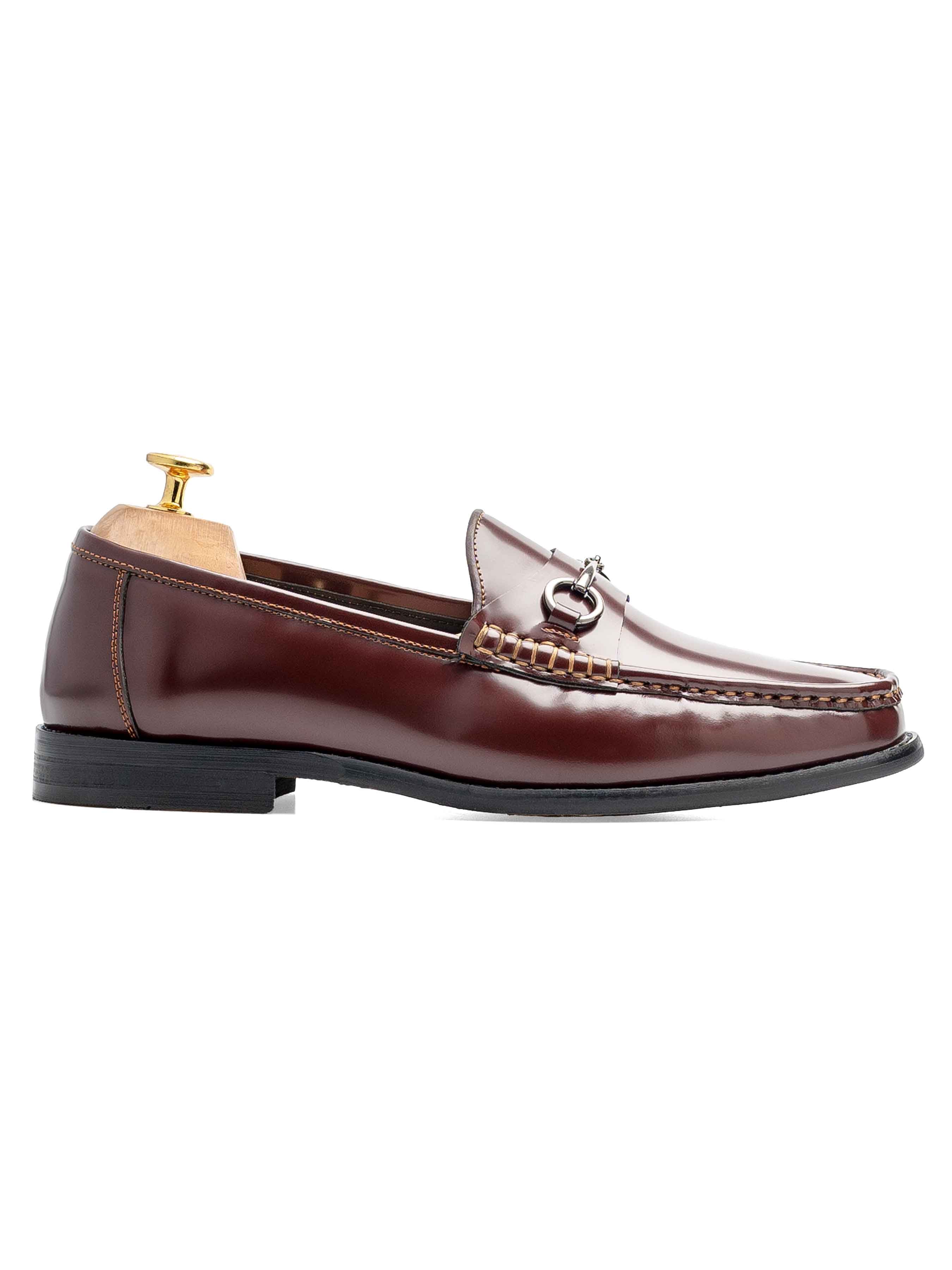 Horsebit Moccasin Loafer - Brown Polished Leather