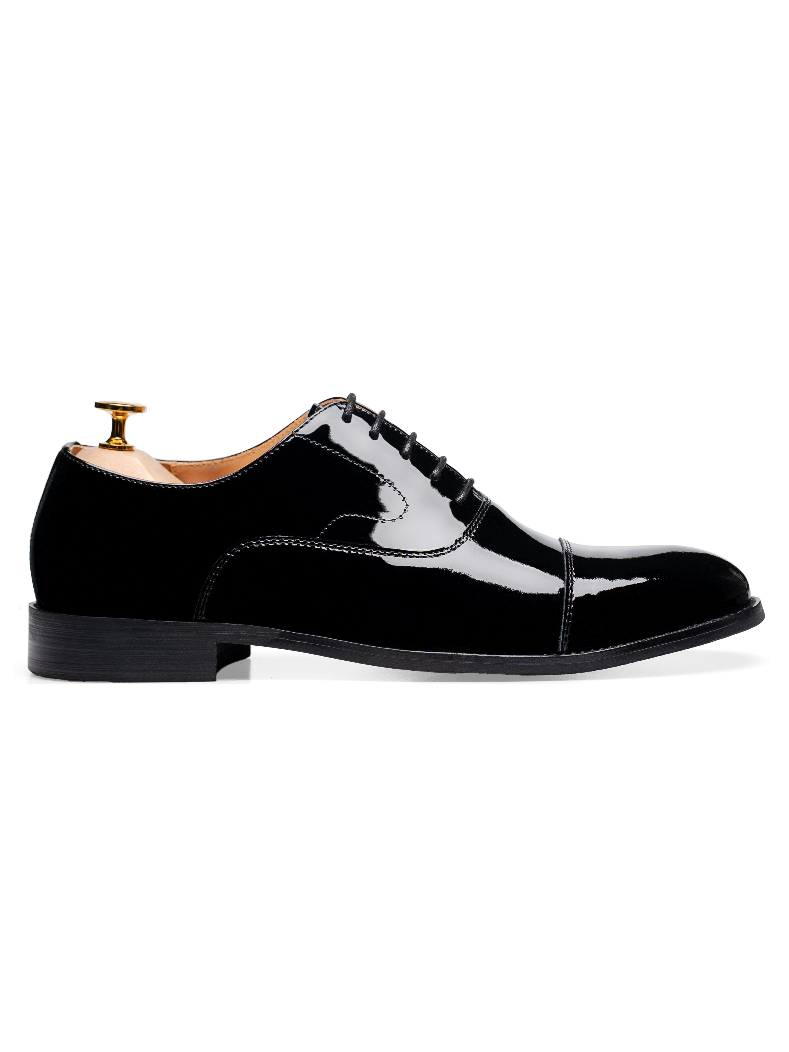 Oxford Cap Toe Tux - Black Patent Leather