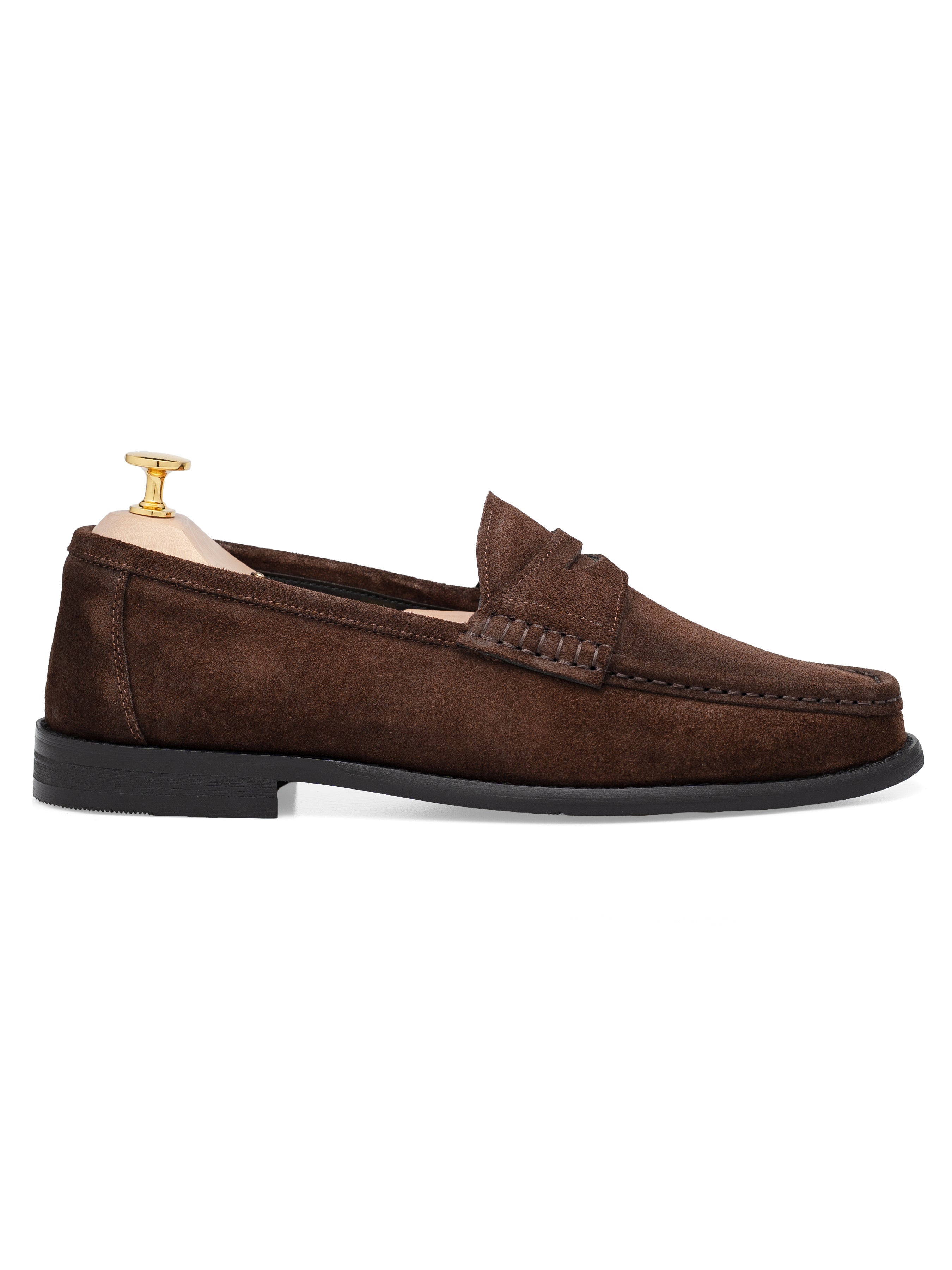 Penny Moccasin Loafer - Tobacco Brown Suede Leather