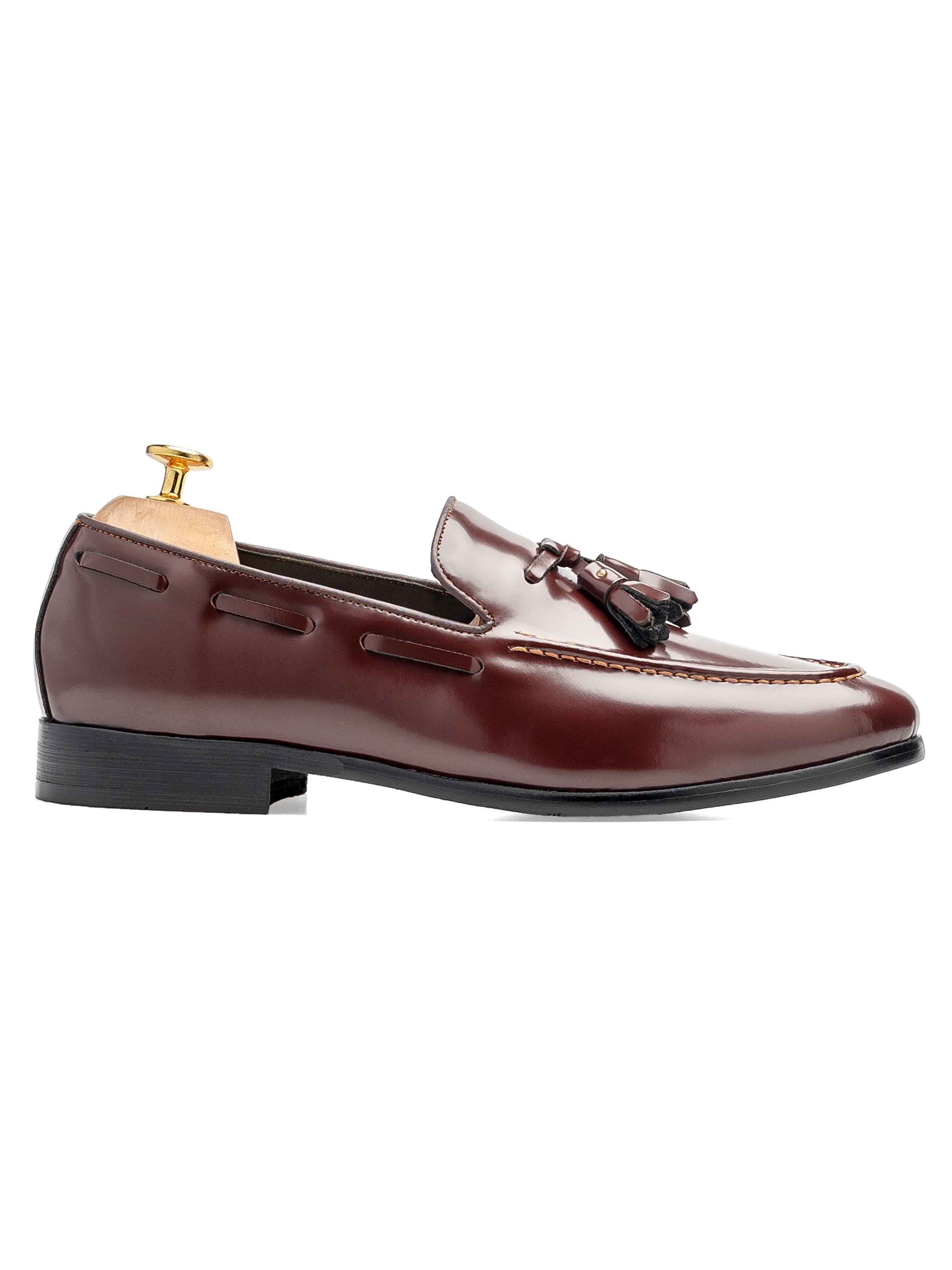 Tassel Loafer - Brown Polished Leather