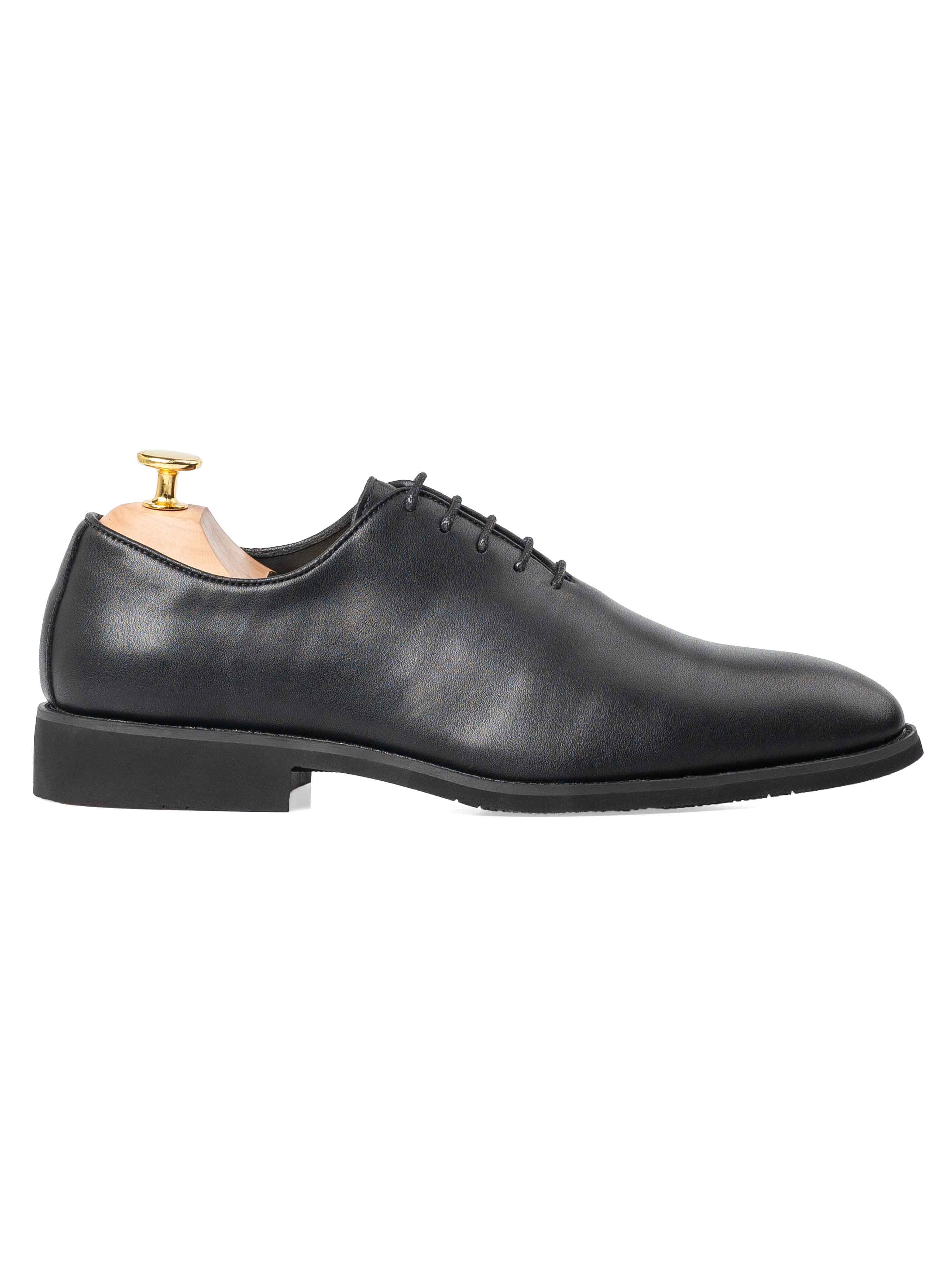 SideWholecutOxfordBlackLaceup_FlexiSole - Zeve