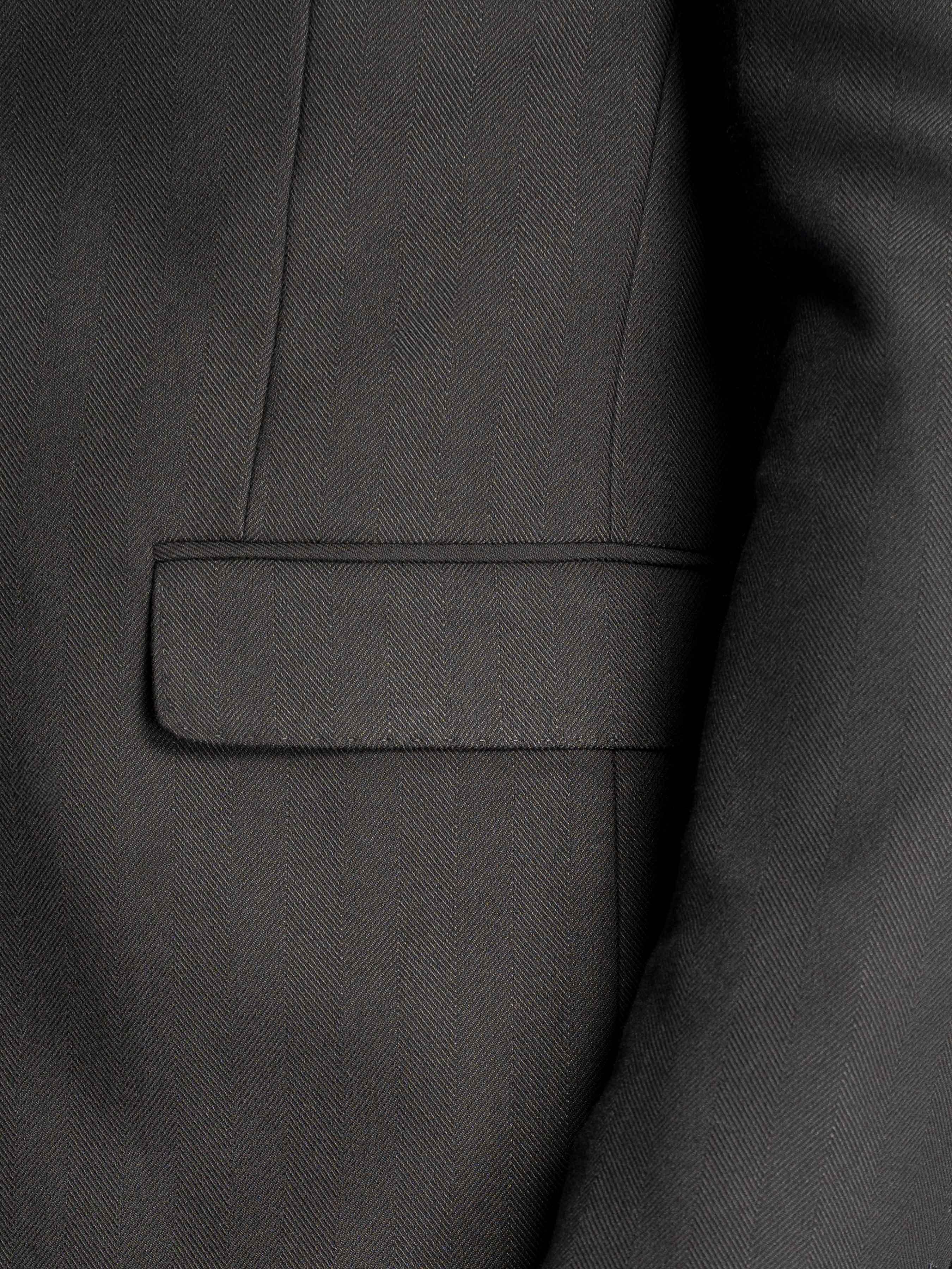 Single Breasted Suit Blazer - Black Shadow Stripe (Peak Lapel)