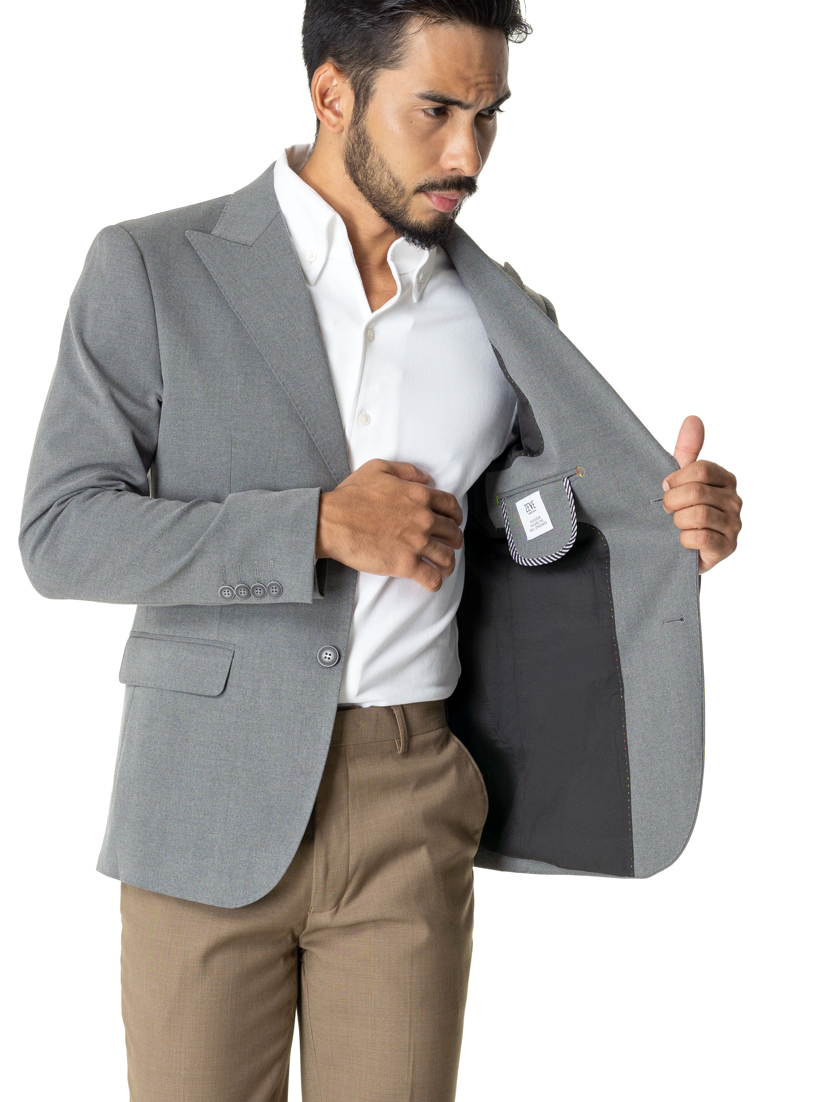 Single-Breasted-Suit-Blazer-Grey-Plain_03 - Zeve