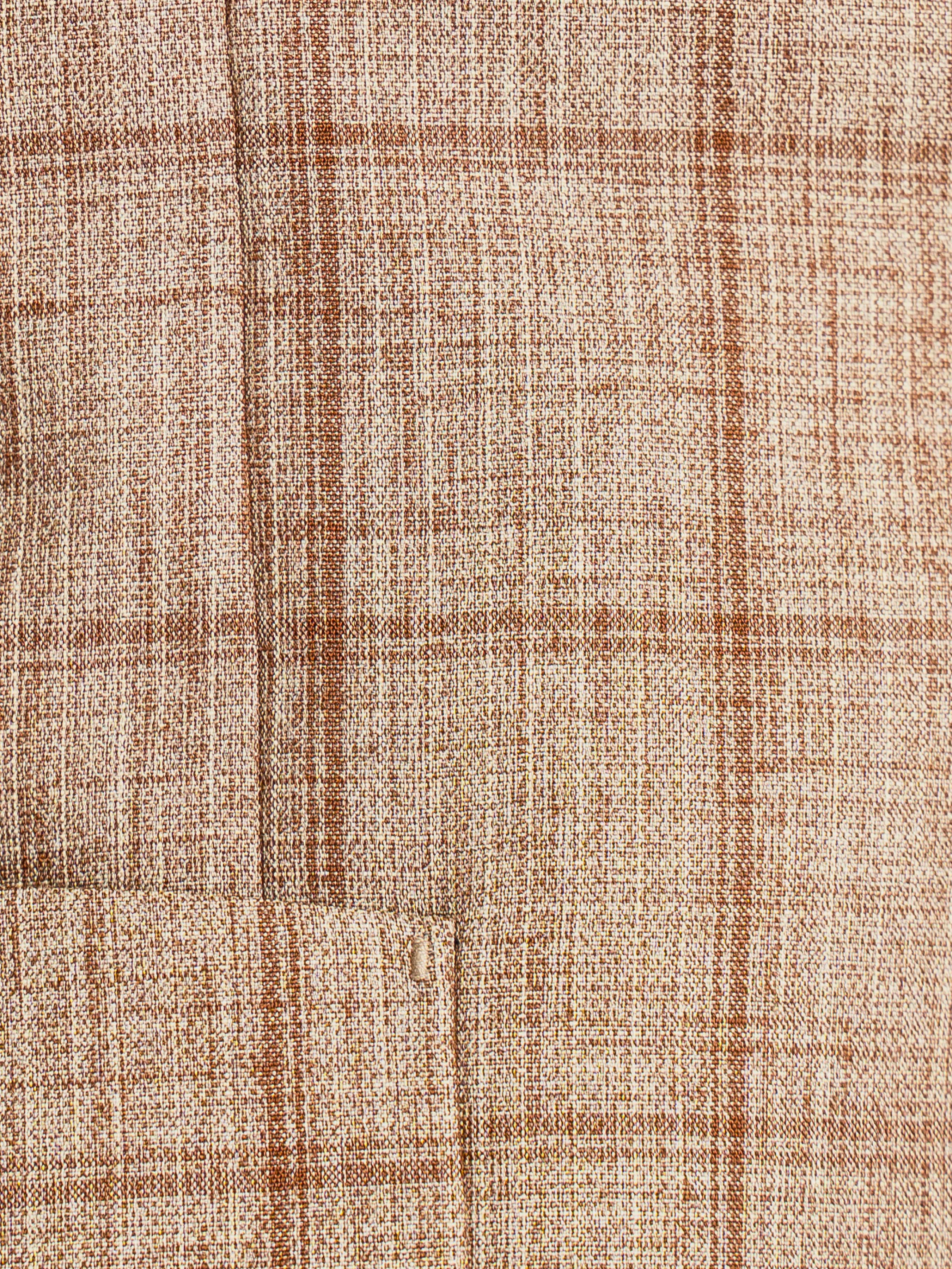 Single Breasted Suit Blazer – Sand Brown with Camel Line Checkered (Notch Lapel)