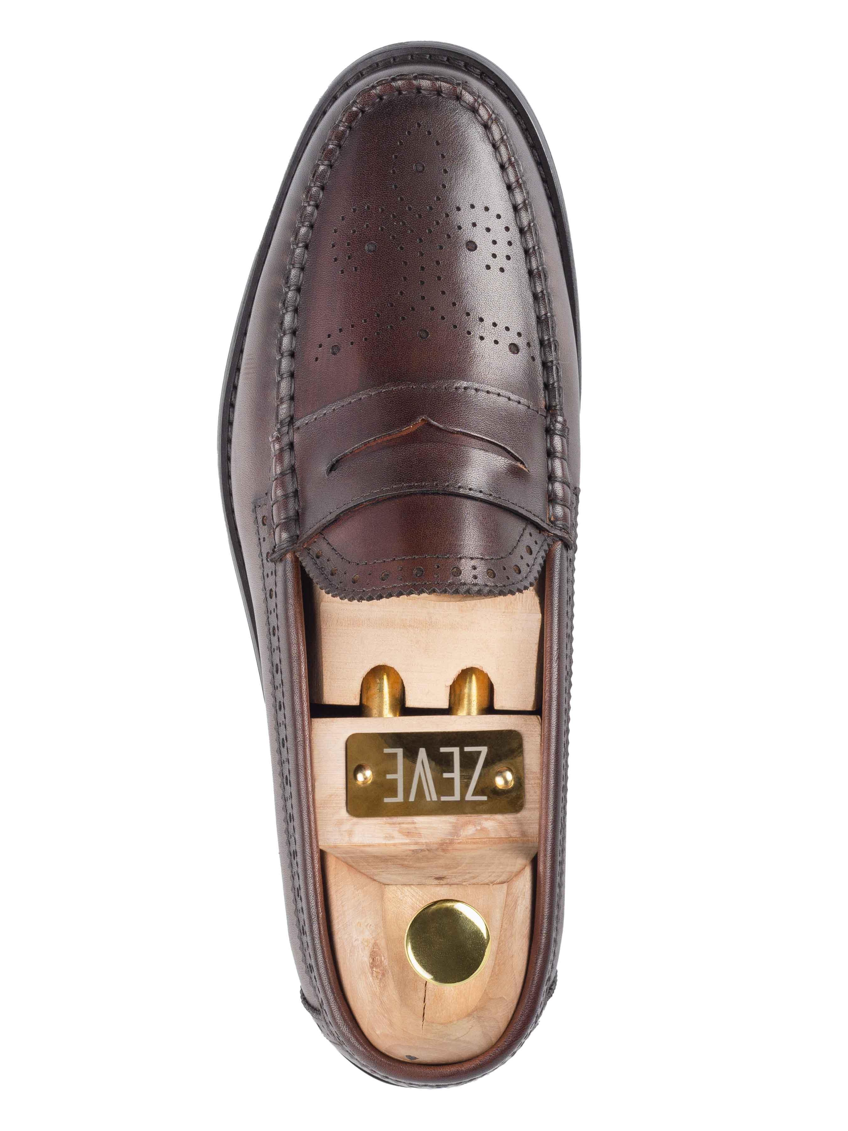 Single-Brogue-Penny-Loafer-Coffee - Zeve