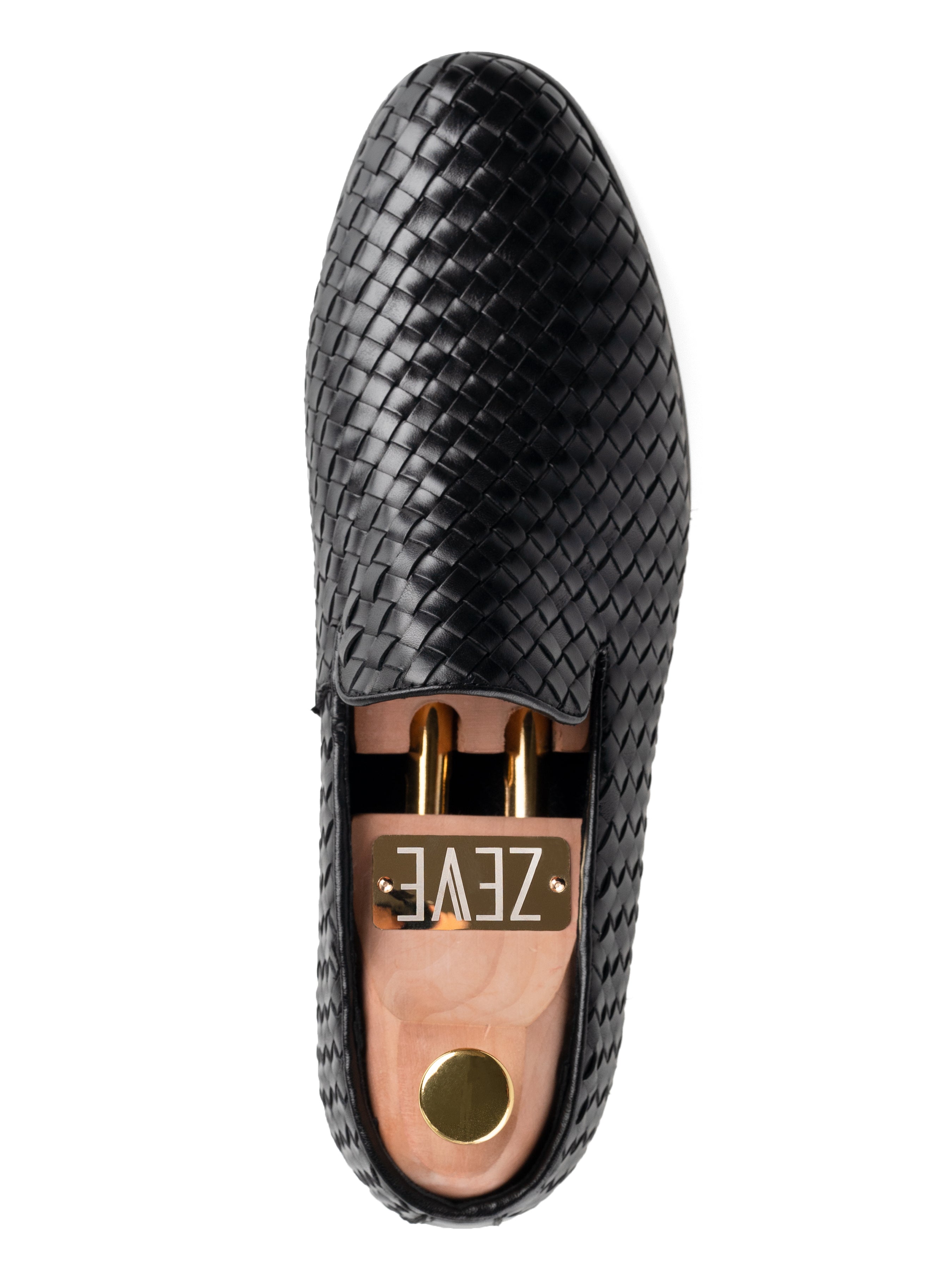 Single-Loafer-Slipper-Black-Weave - Zeve