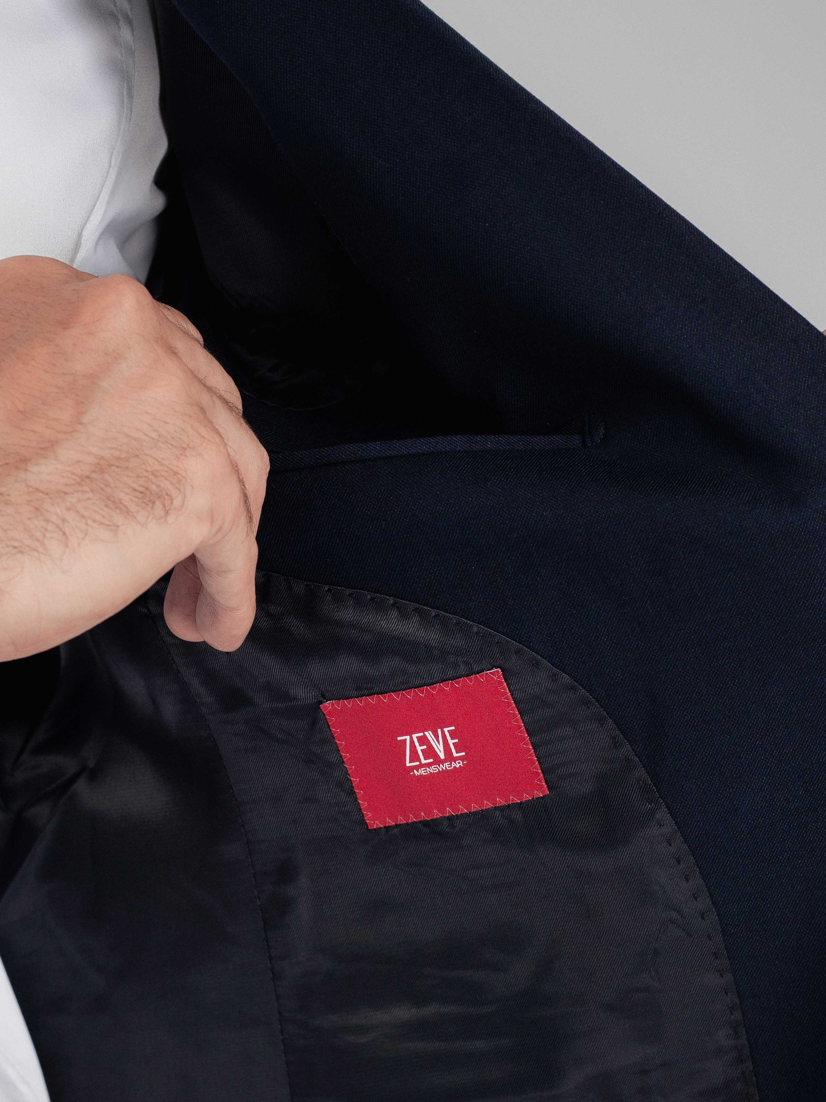 Single Breasted Suit Blazer - Deep Blue Plain (Notch Lapel)