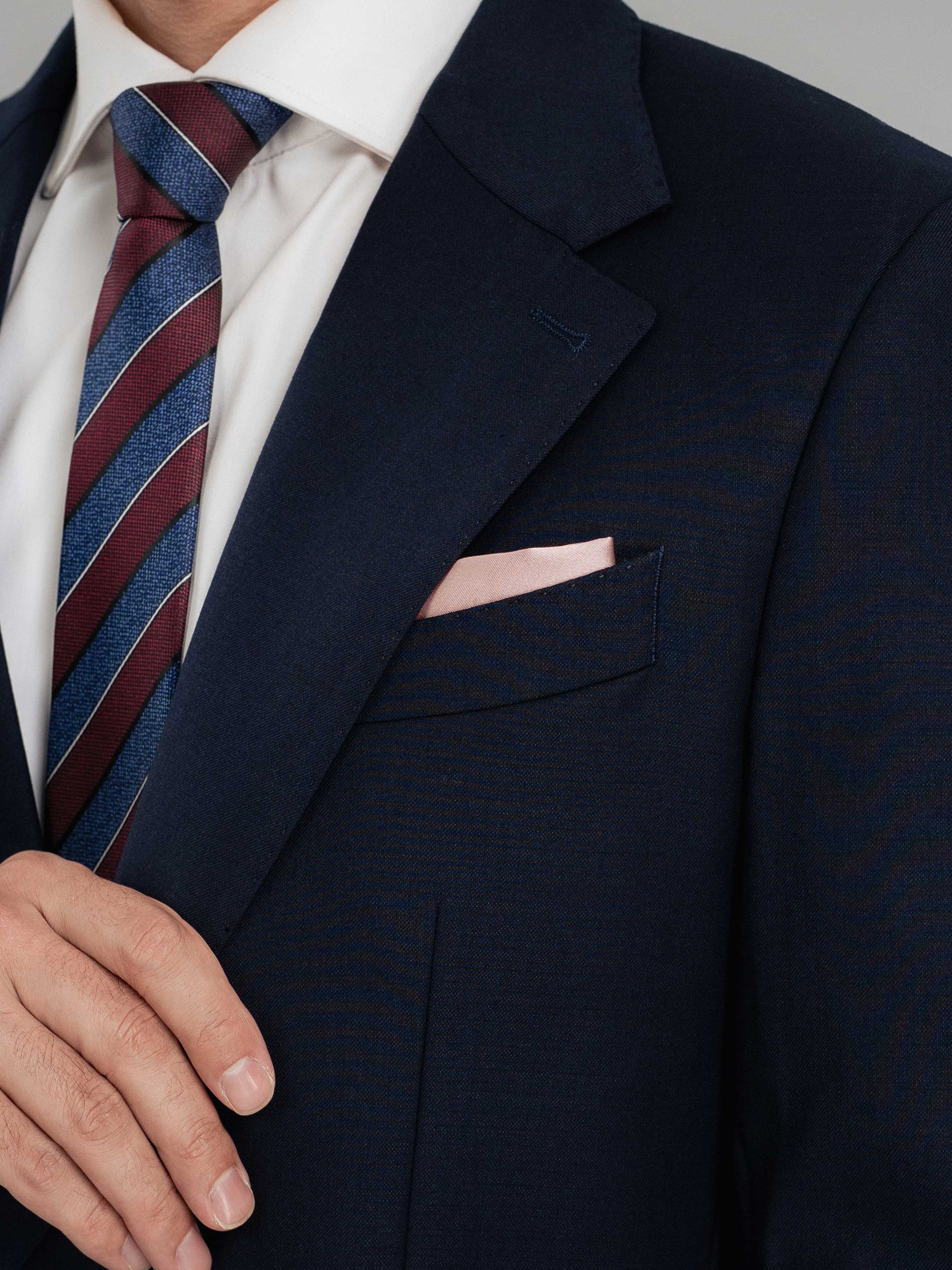 Single Breasted Suit Blazer - Deep Blue Plain (Notch Lapel)