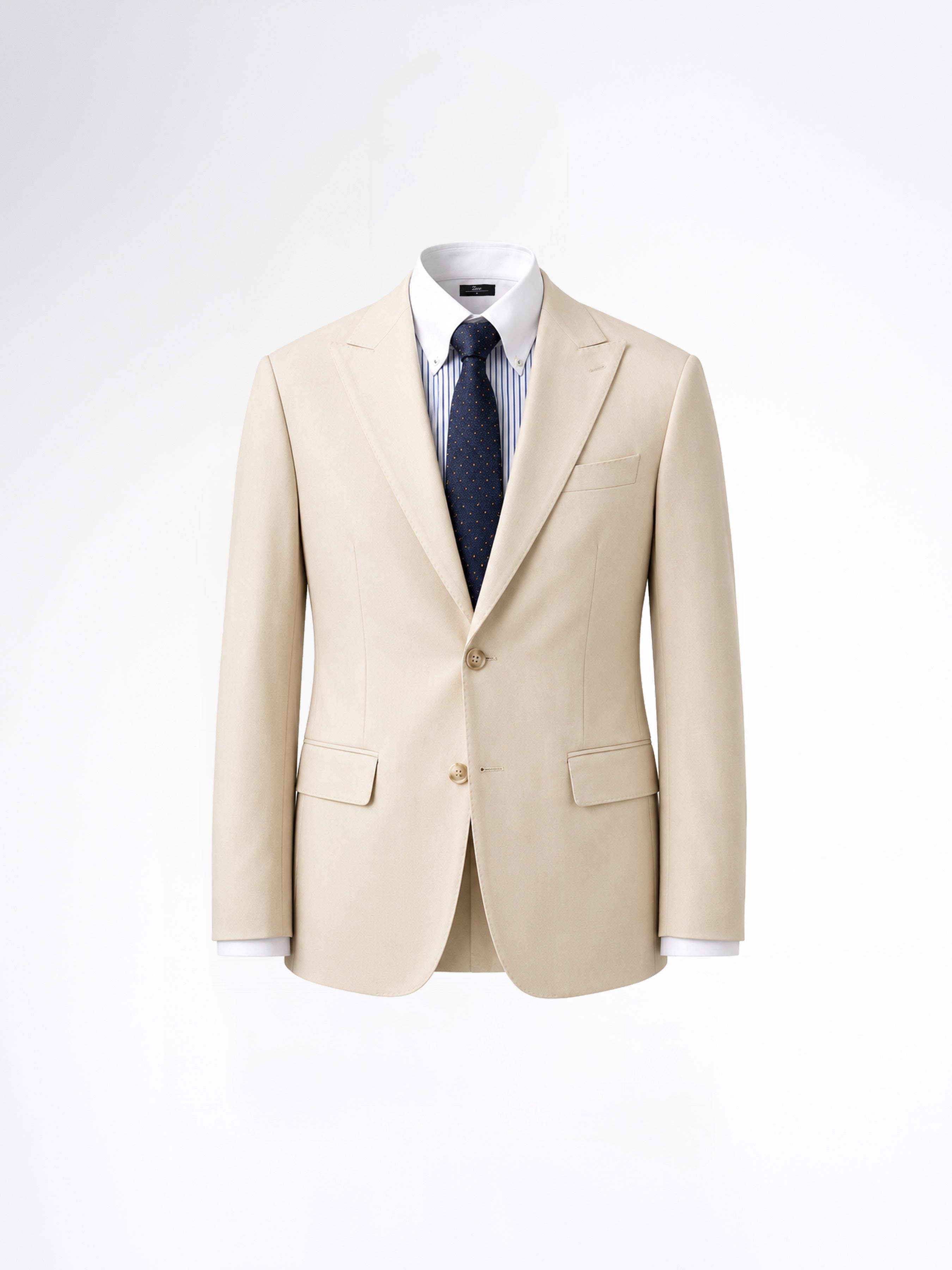 Single Breasted Suit Blazer - Ivory Beige (Regular Fit)
