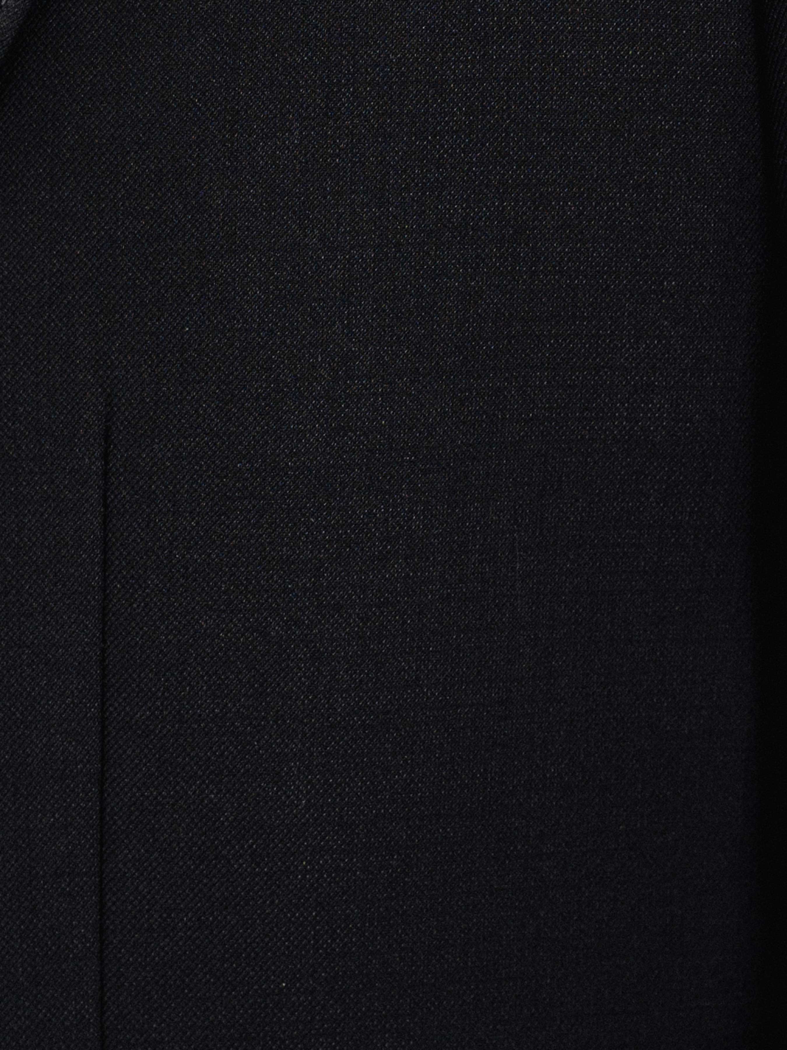 SingleBreastedSuitBlazerJetBlackPlainPeakLapelMaterial - Zeve