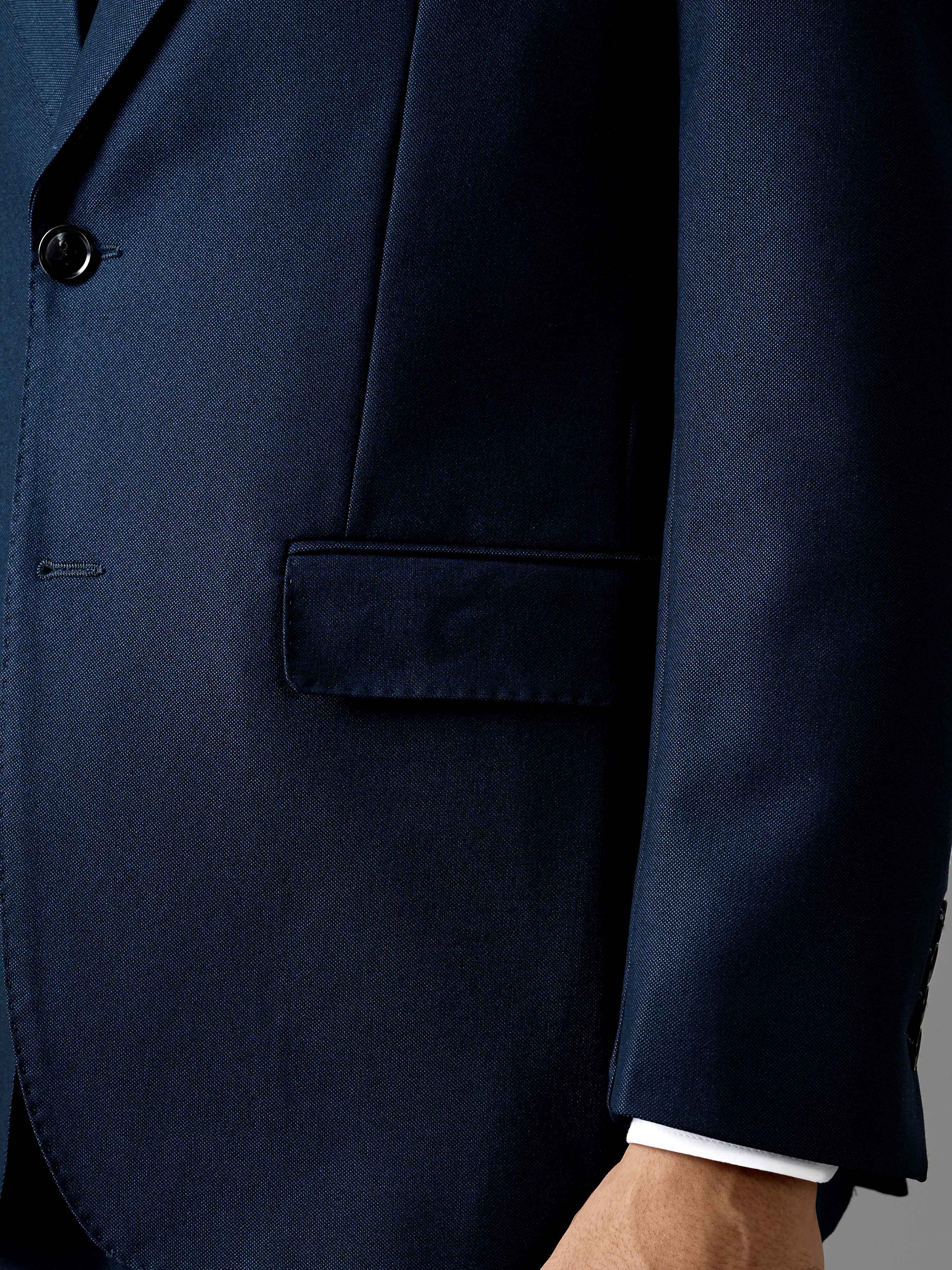 Single Breasted Suit Blazer - Oxford Blue (Regular Fit)