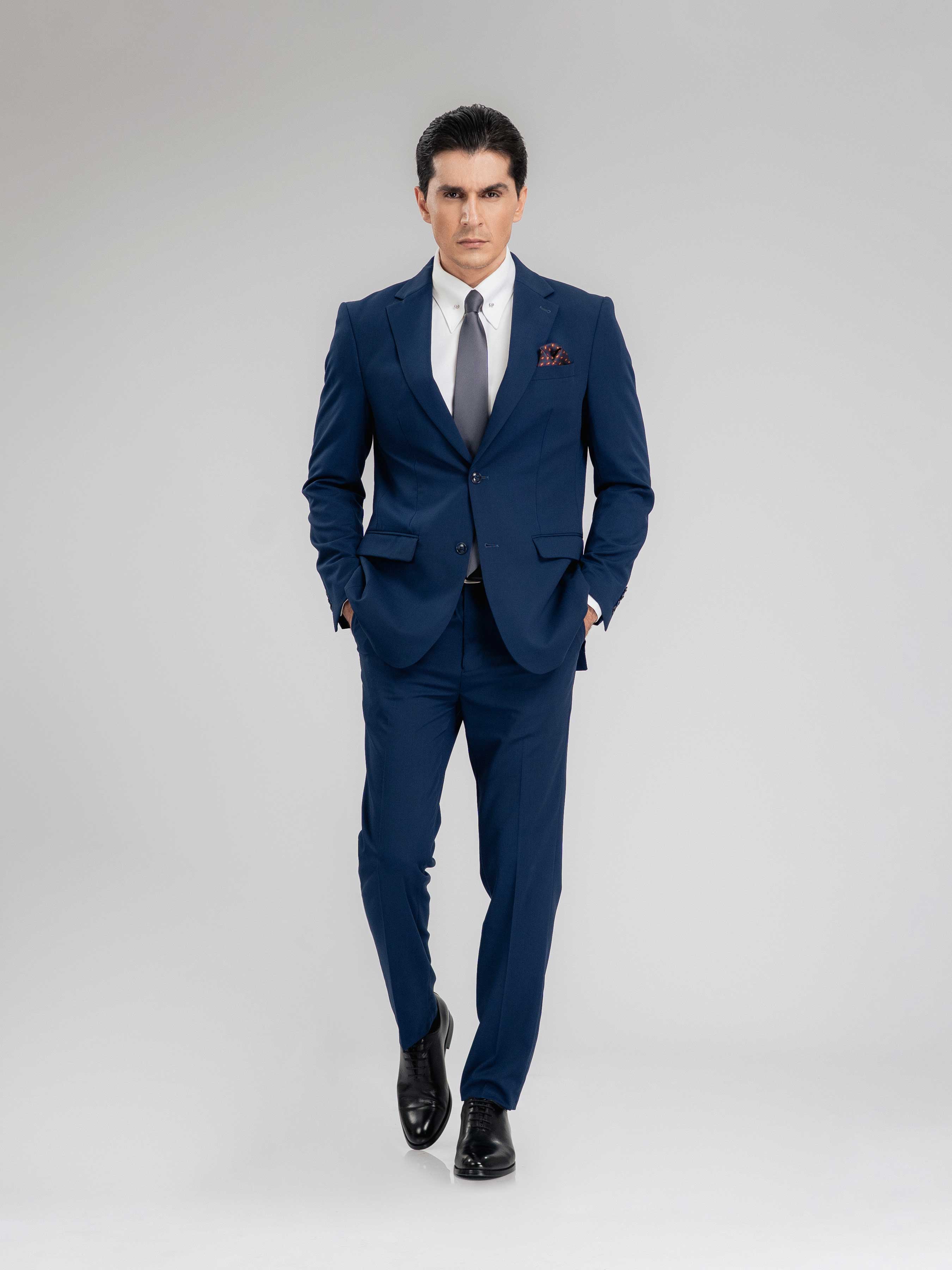 SingleBreastedSuitBlazerRoyalBluePlainNotchLapelFull1 - Zeve