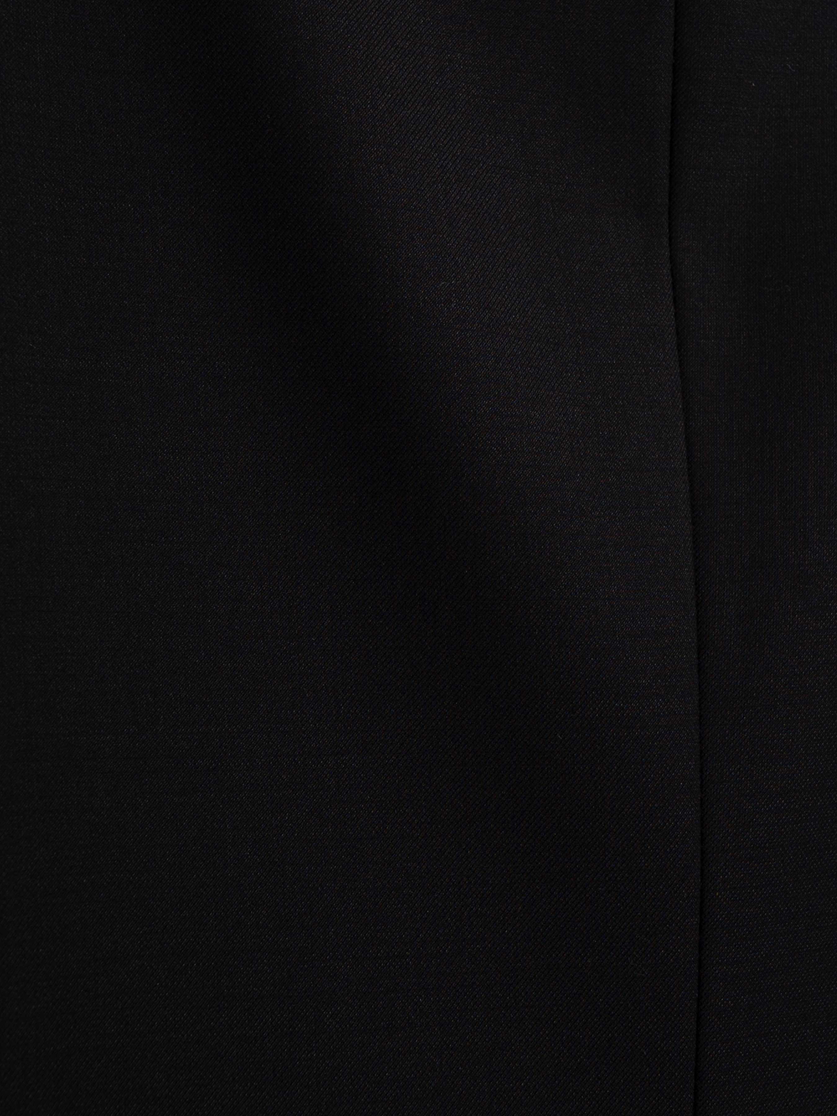 Black formal suit fabric close-up, smooth texture for men's tailored apparel