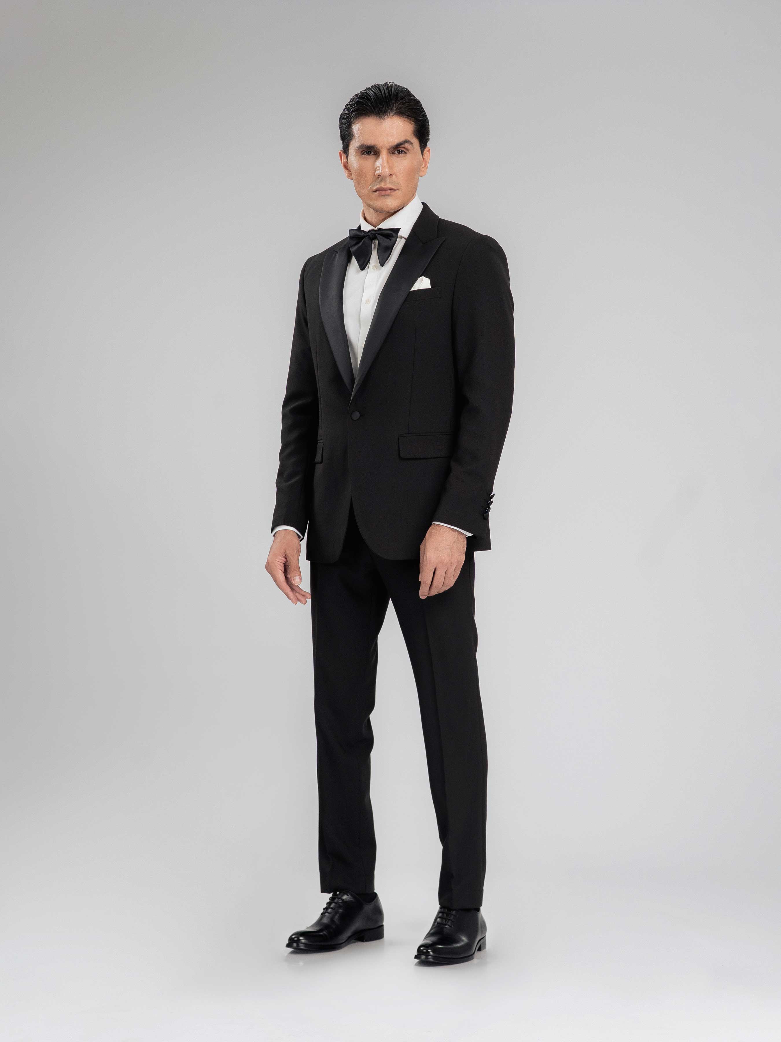 SingleBreastedTuxedoBlazerCharcoalPeakLapelFull1 - Zeve