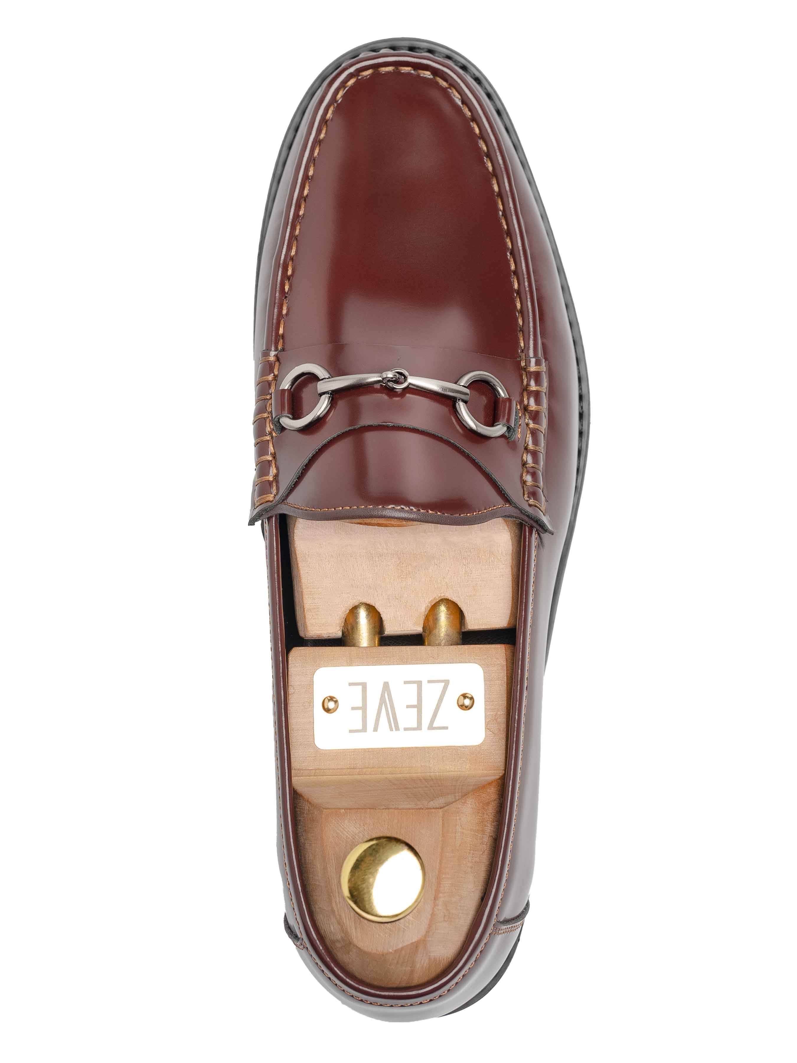 Horsebit Moccasin Loafer - Brown Polished Leather