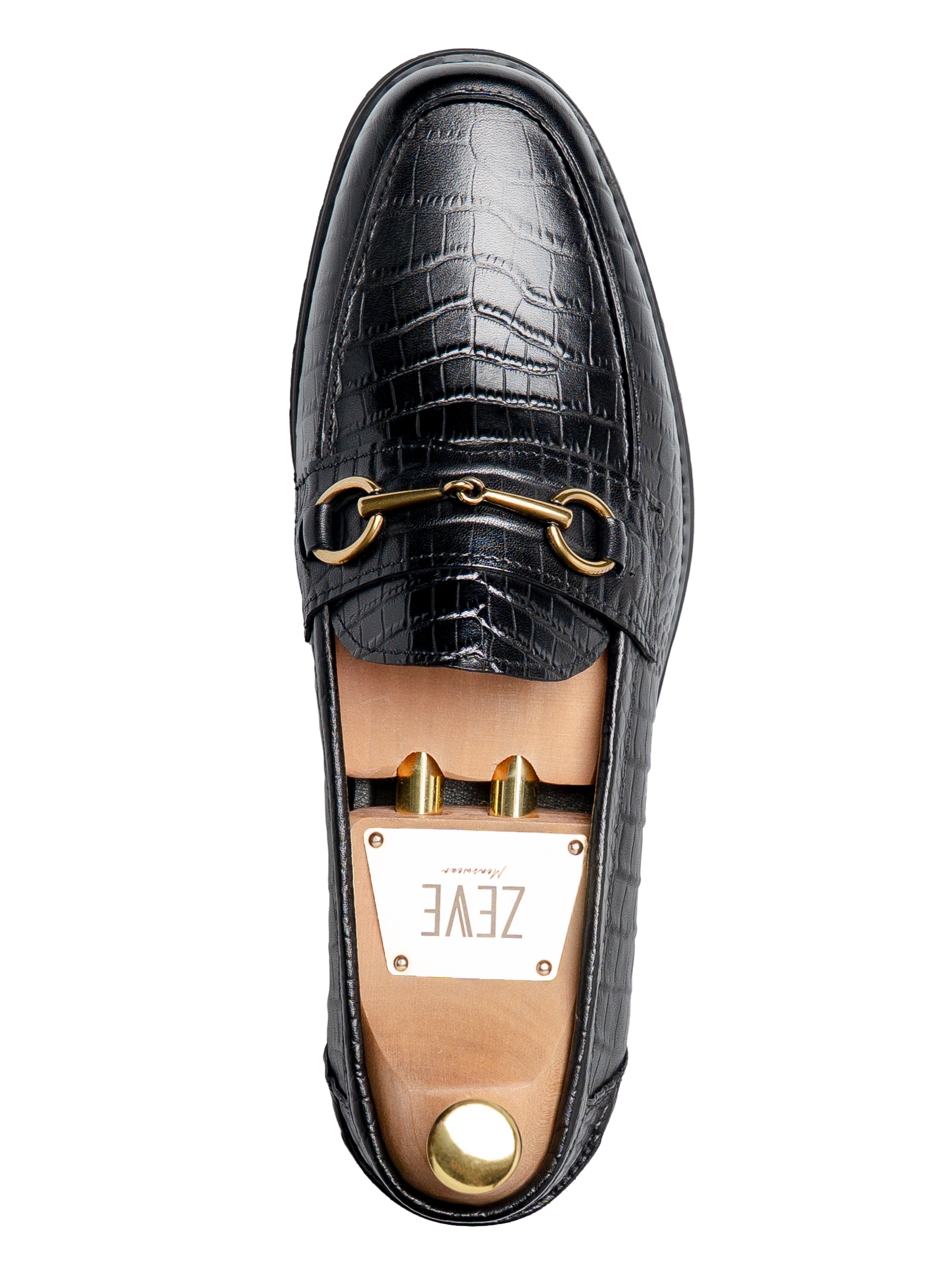 Maison Horsebit Loafer - Black Croco Leather (Eva Combat)