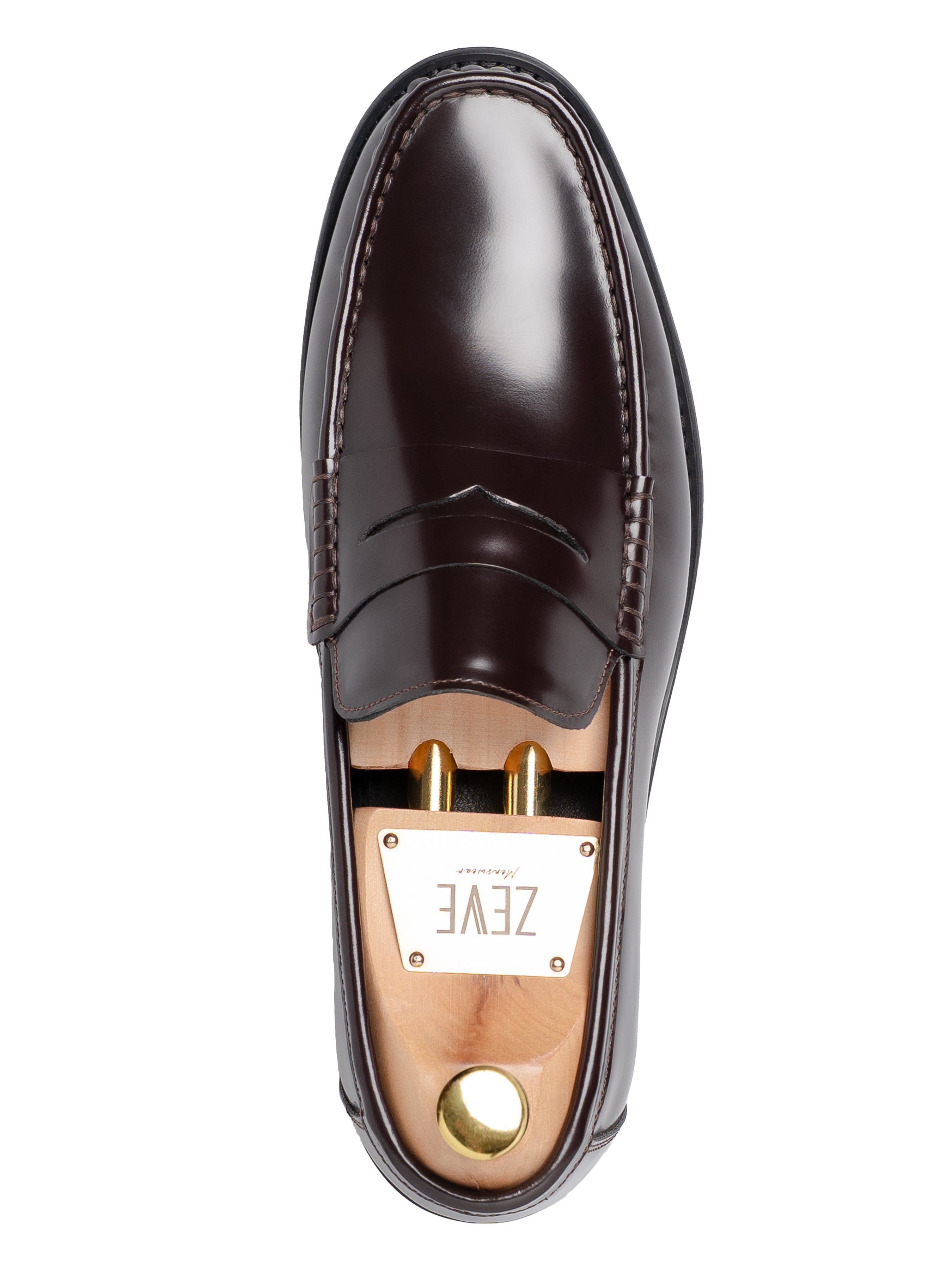 SingleMarcoPennyLoaferCoffeeBrownPolishedLeather - Zeve
