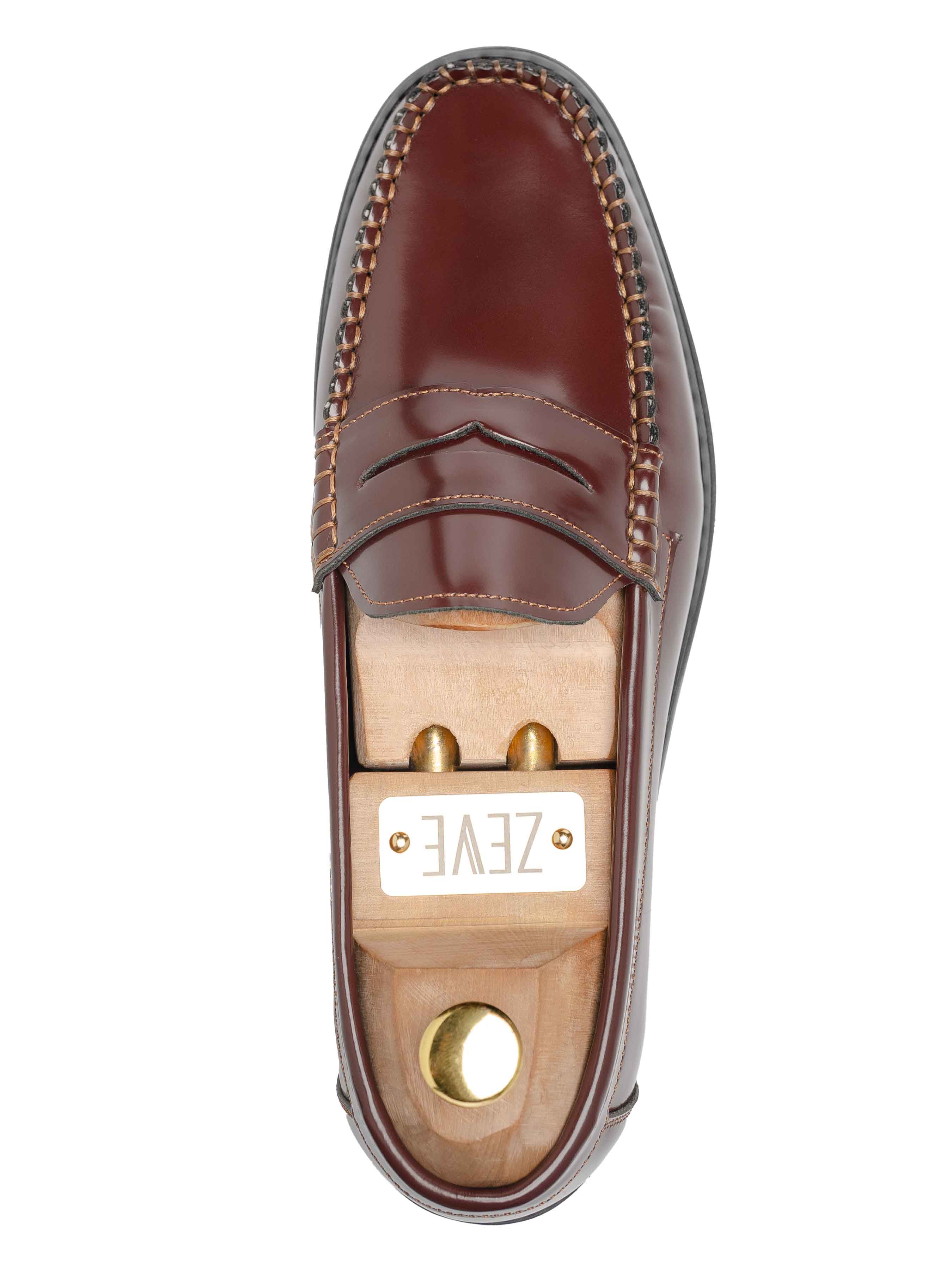 SinglePennyLoaferCognacTanPatentLeather - Zeve