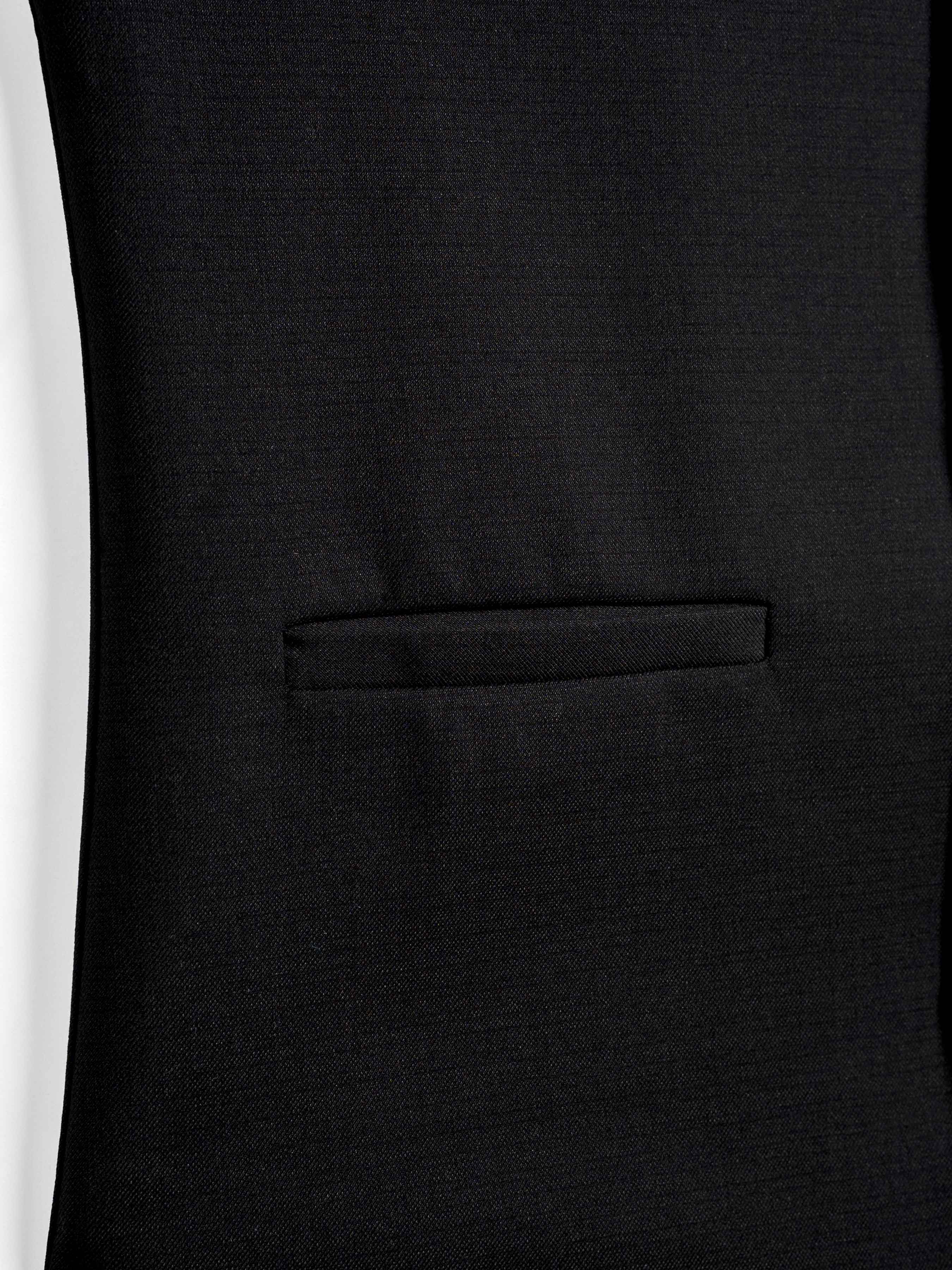 Single Row Button Vest - Jet Black