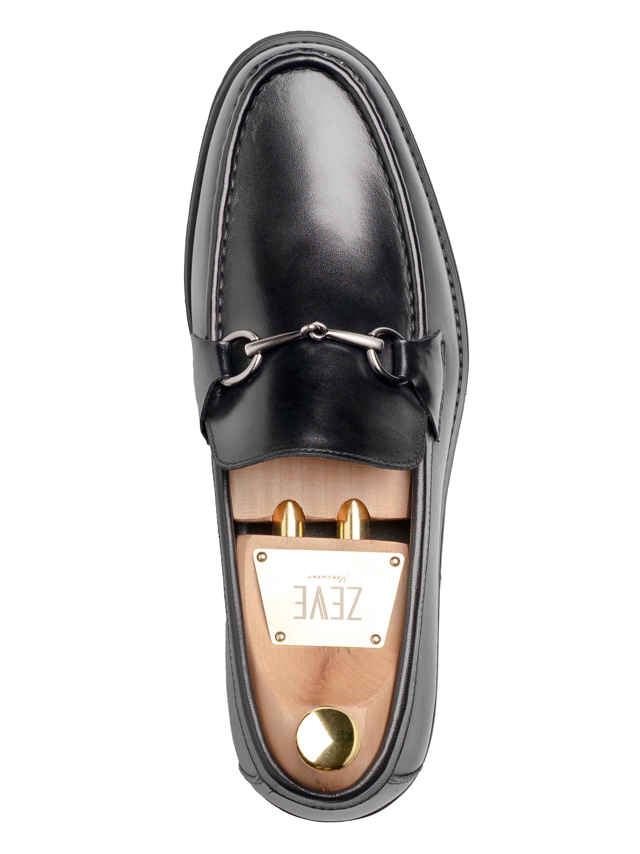 Penny Loafer Horsebit Silver Buckle- Black Leather (Eva Combat)