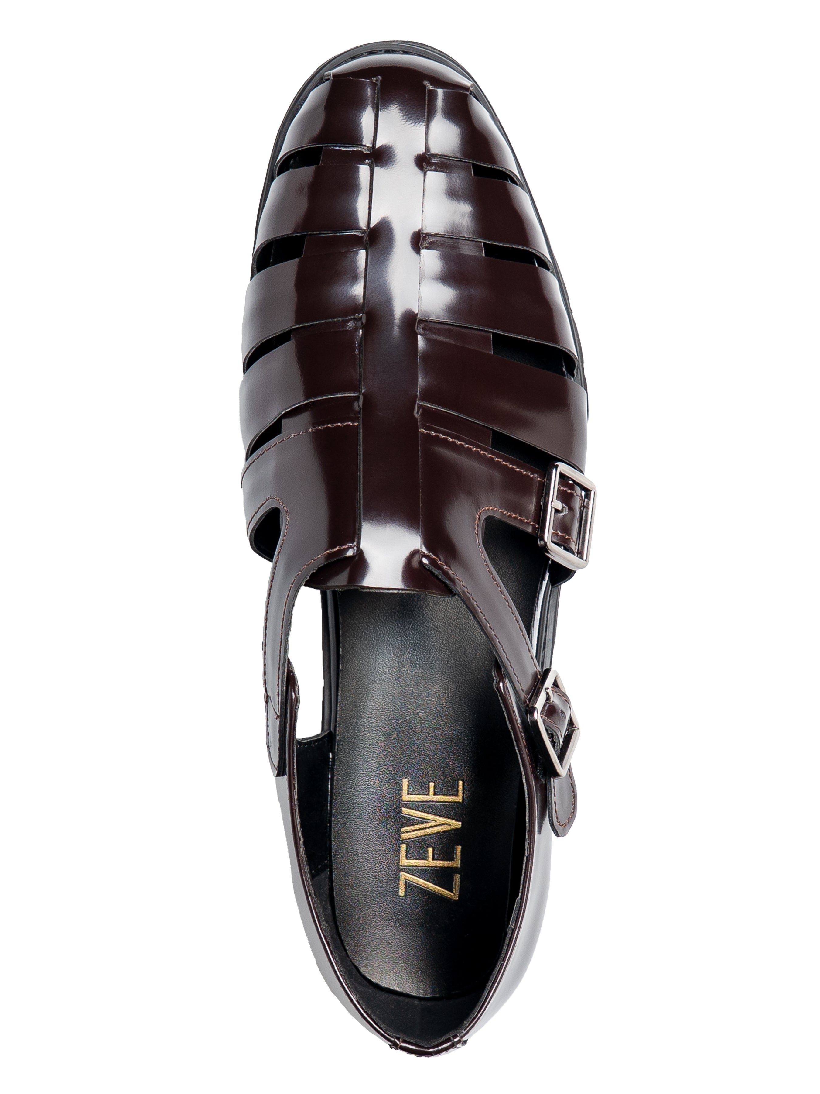 Veneto Sandal - Dark Brown Polished Leather (Eva Combat)