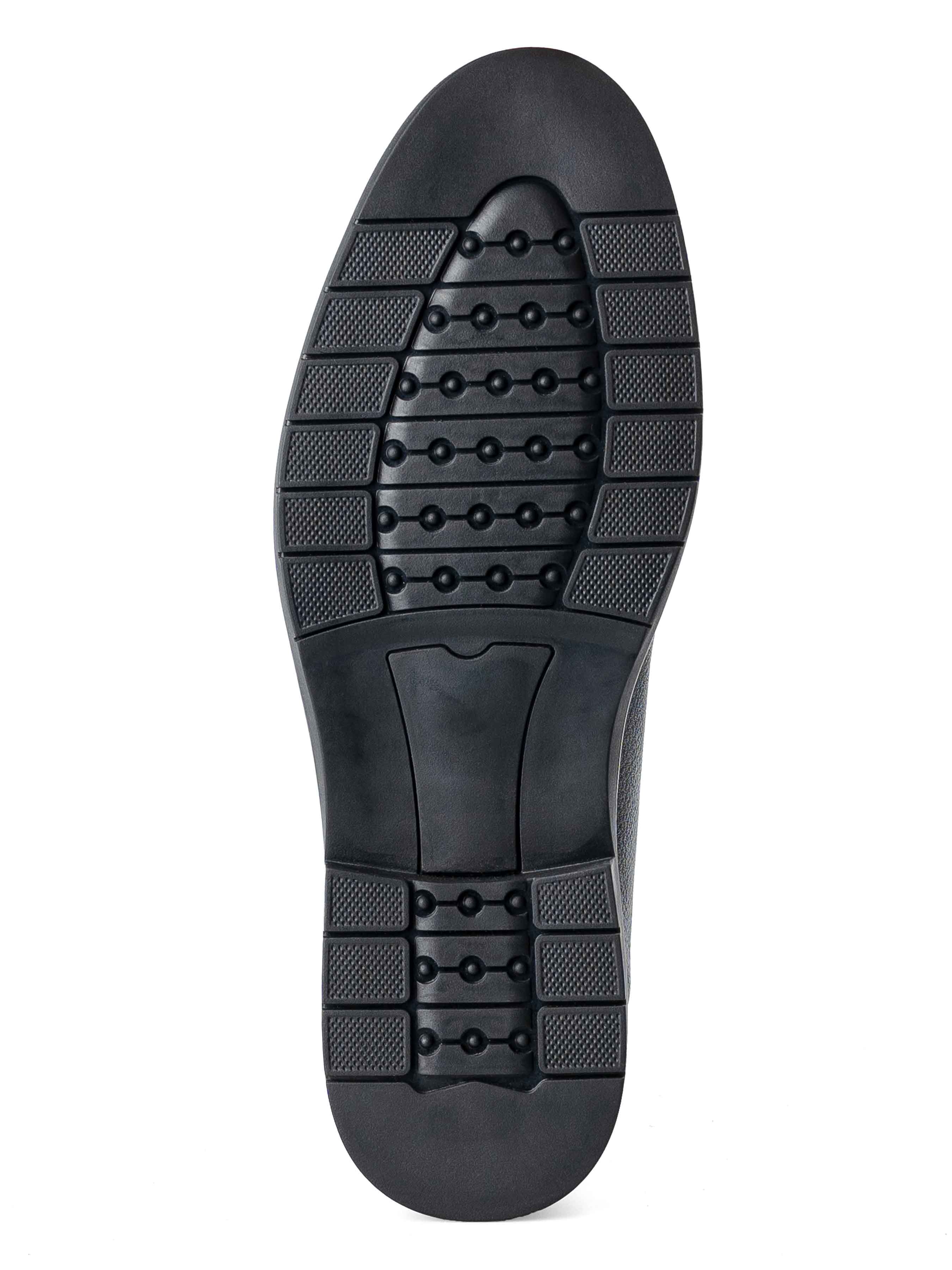 SoleDerbyLaceUpBlackPebbleGrainLeatherRuggedSole - Zeve