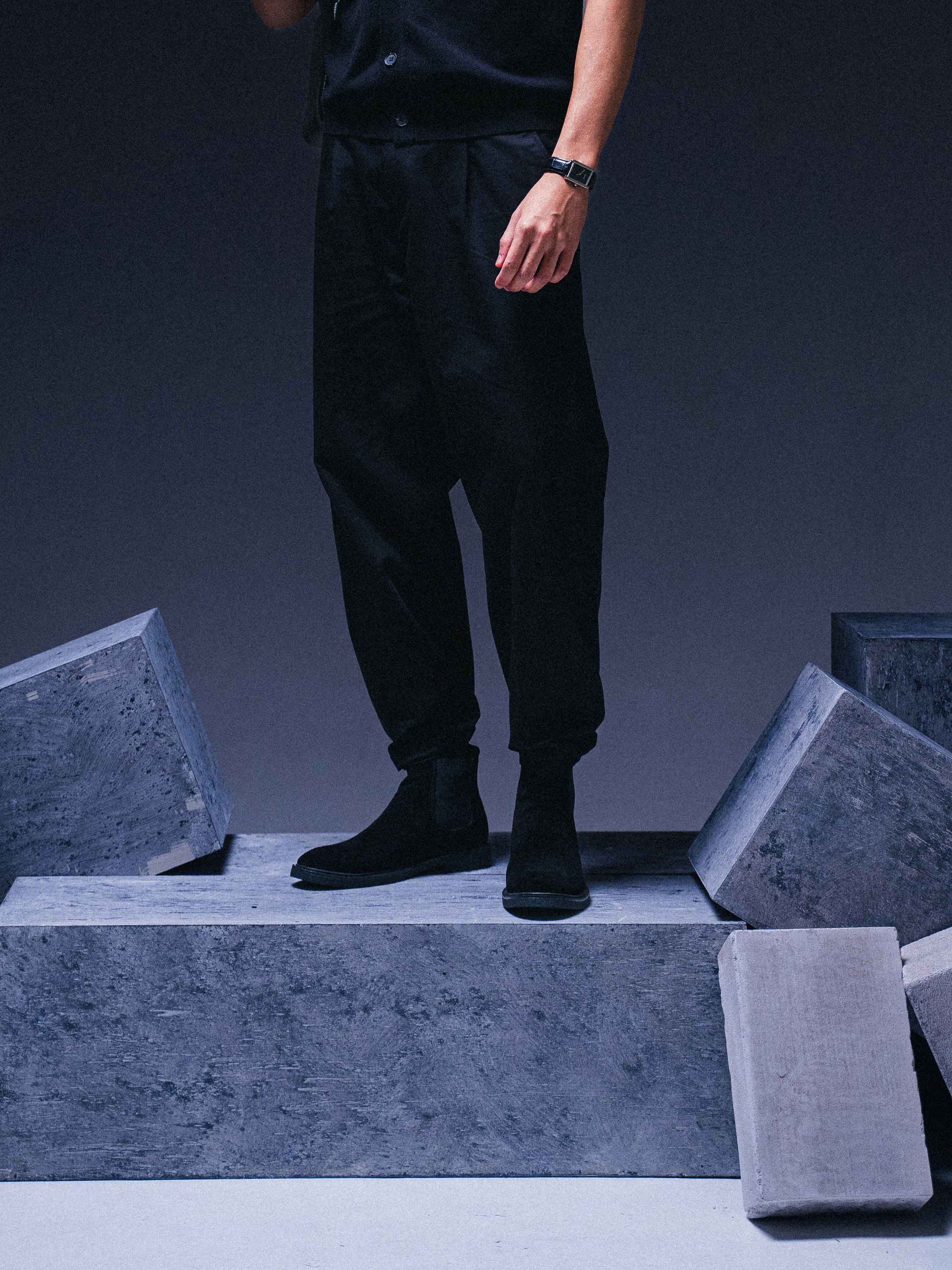 Stefano Boots - Black Suede Leather (Crepe Flex)