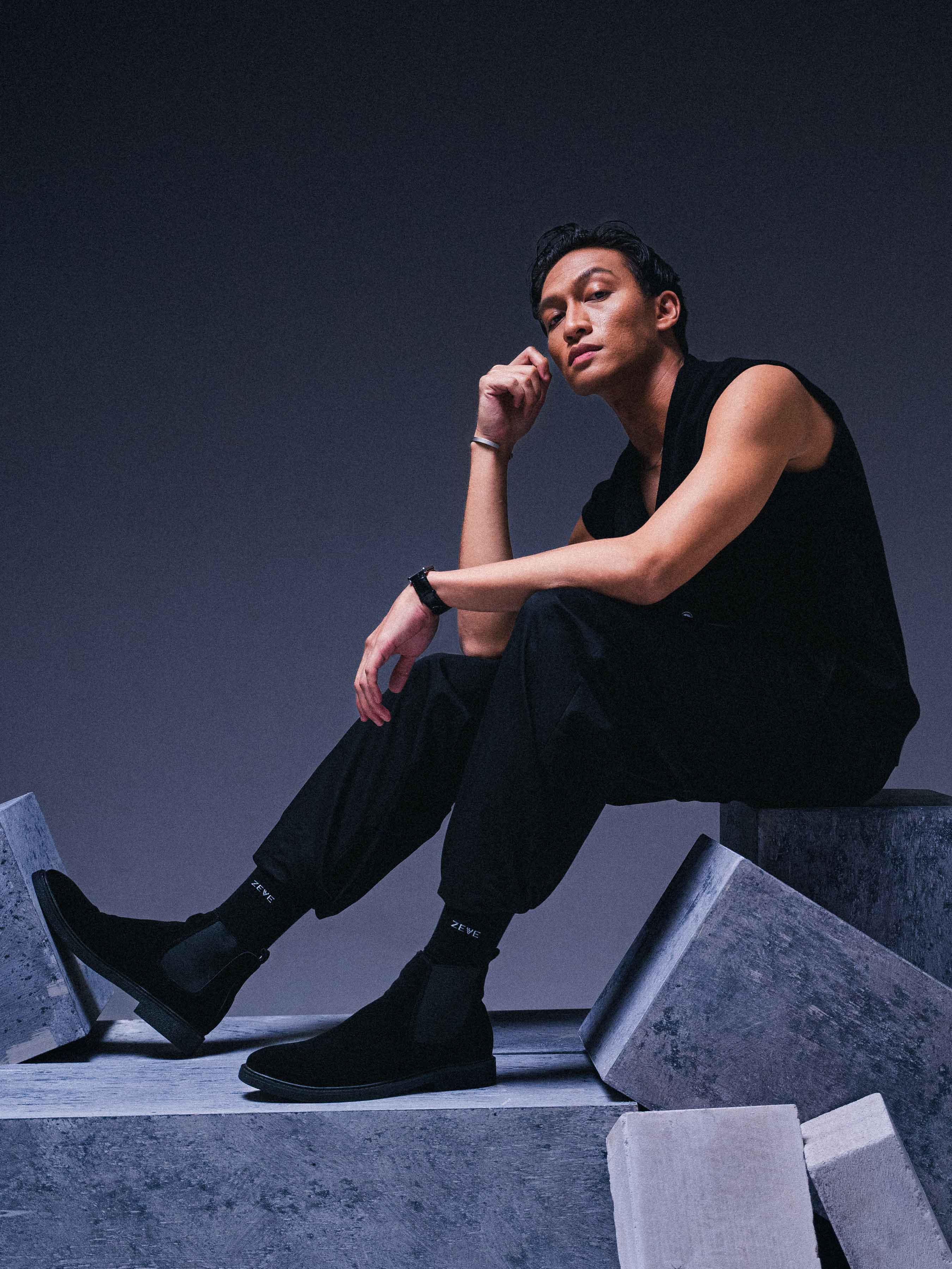 Stefano Boots - Black Suede Leather (Crepe Flex)