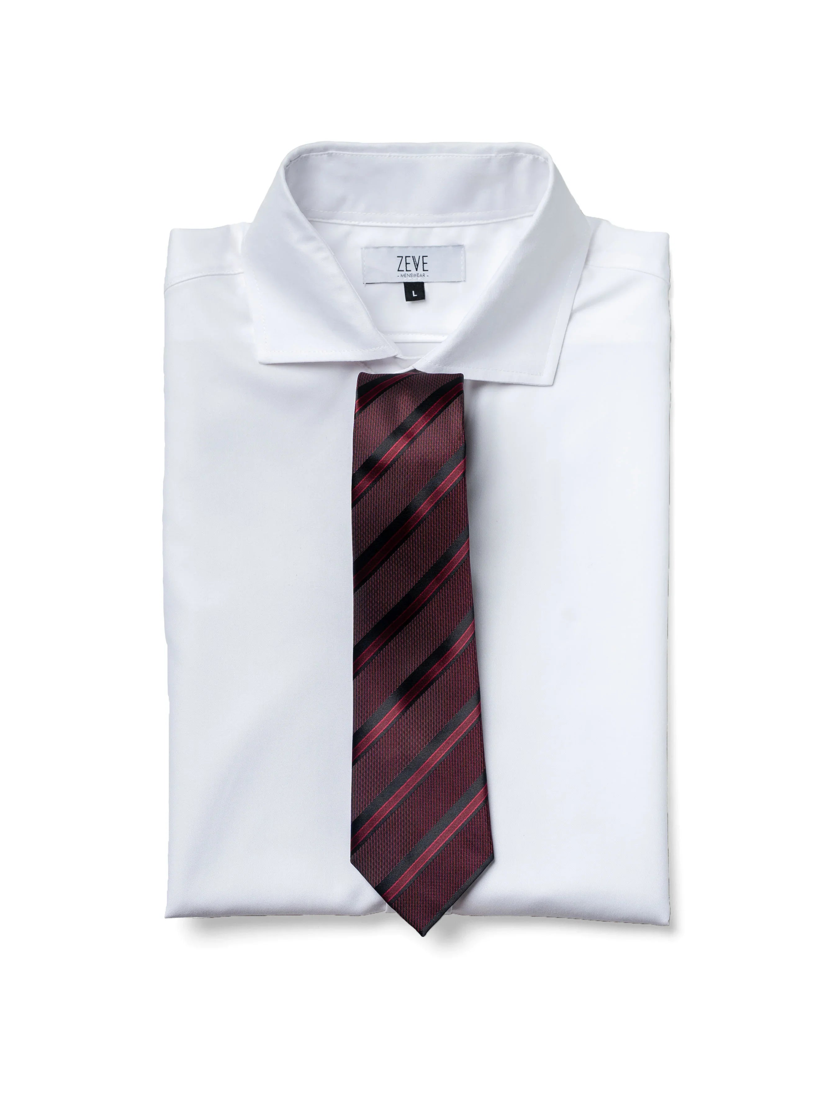 Stripe Tie – Wine Red With Black and Magenta Lines
