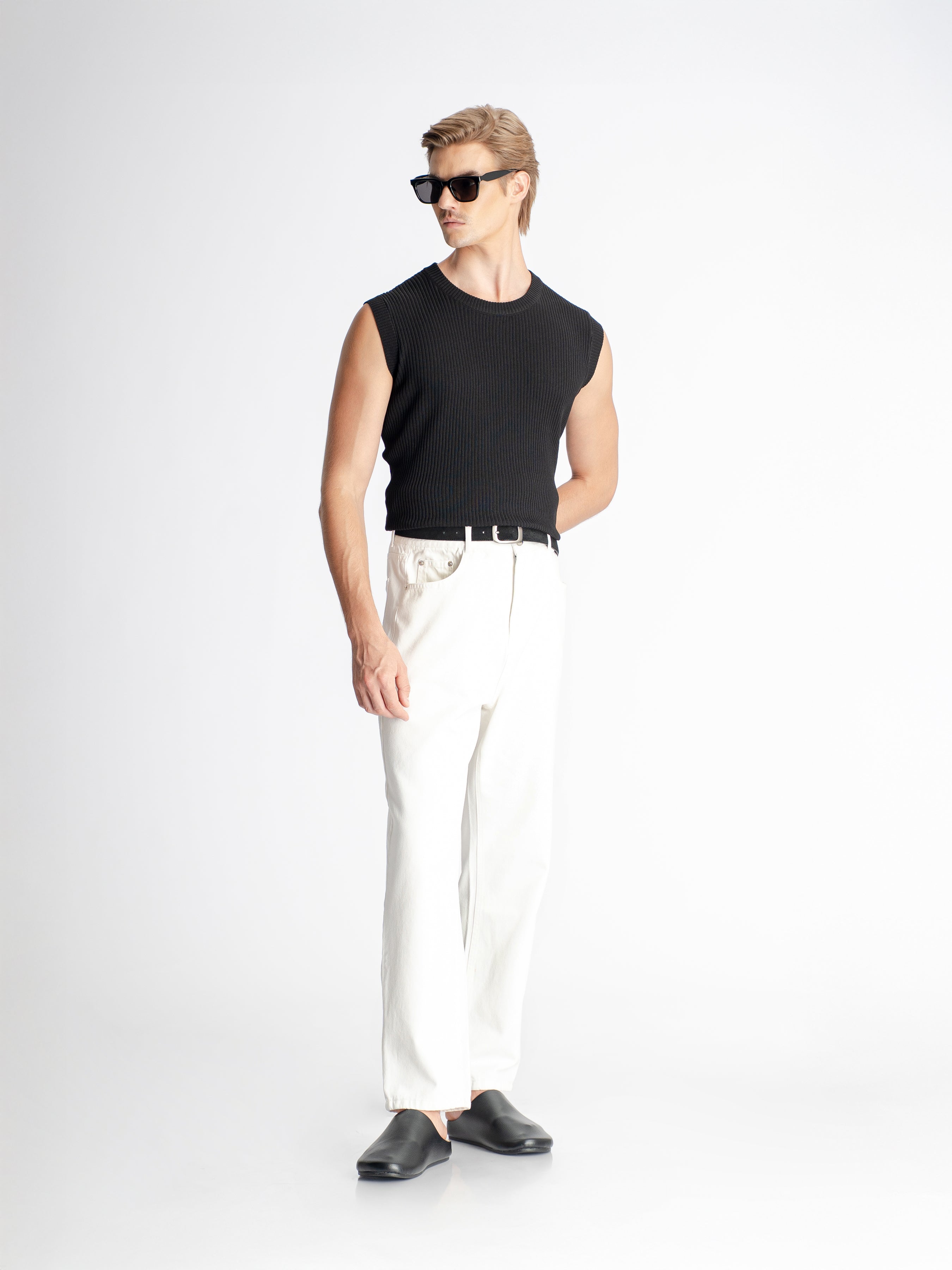 Theo Sleeveless Knit - Black