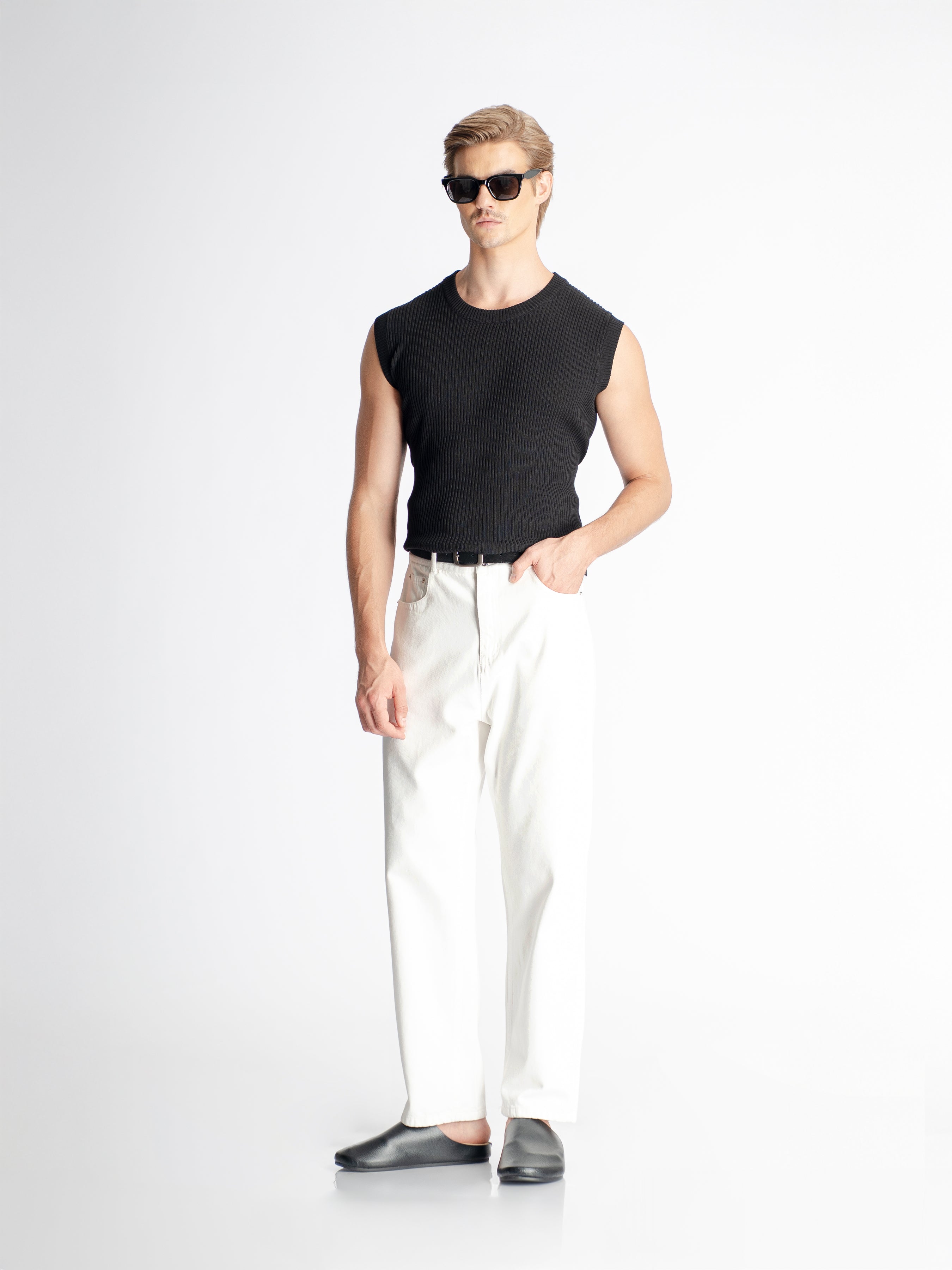 Theo Sleeveless Knit - Black