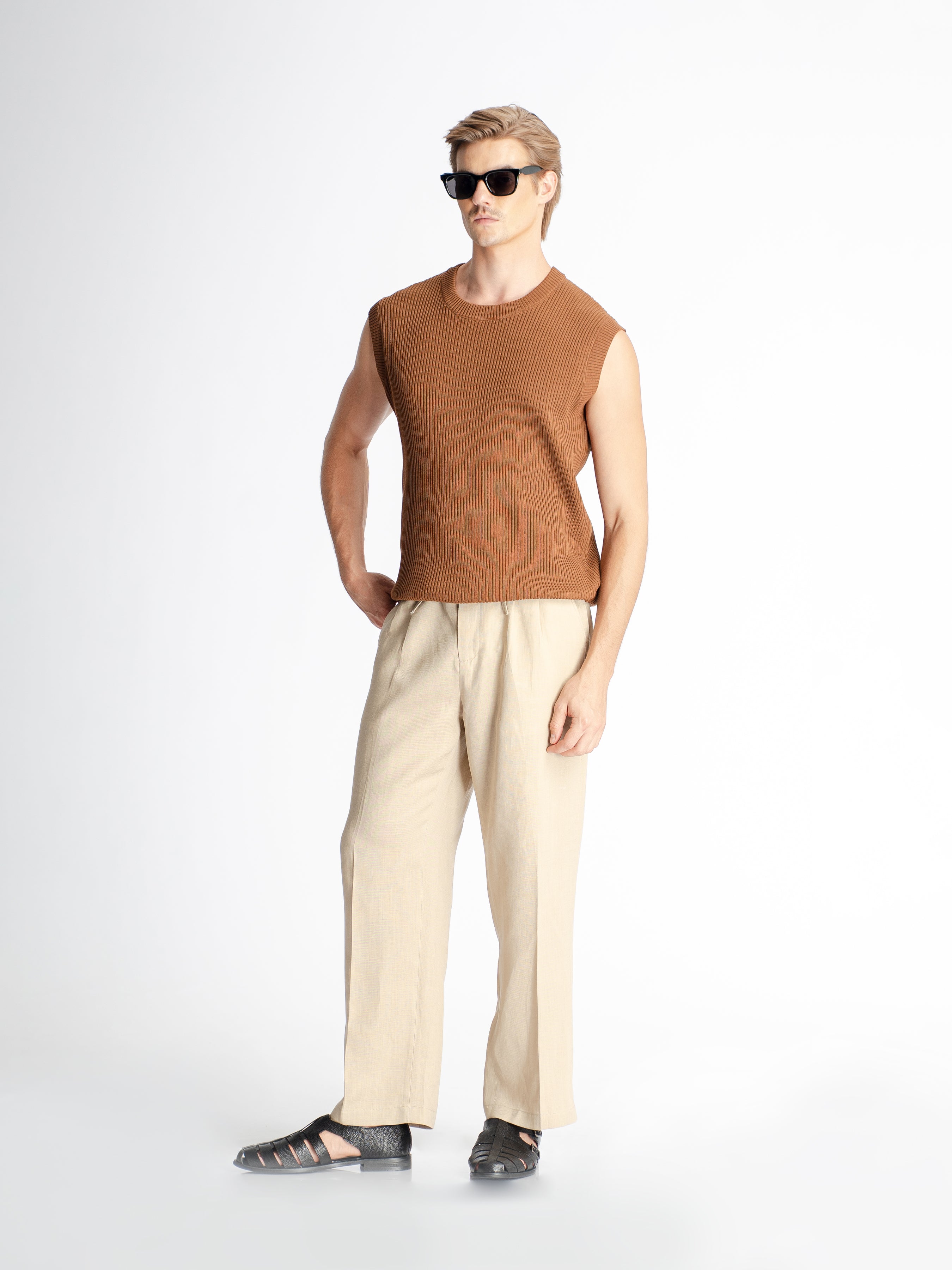 Theo Sleeveless Knit - Coffee