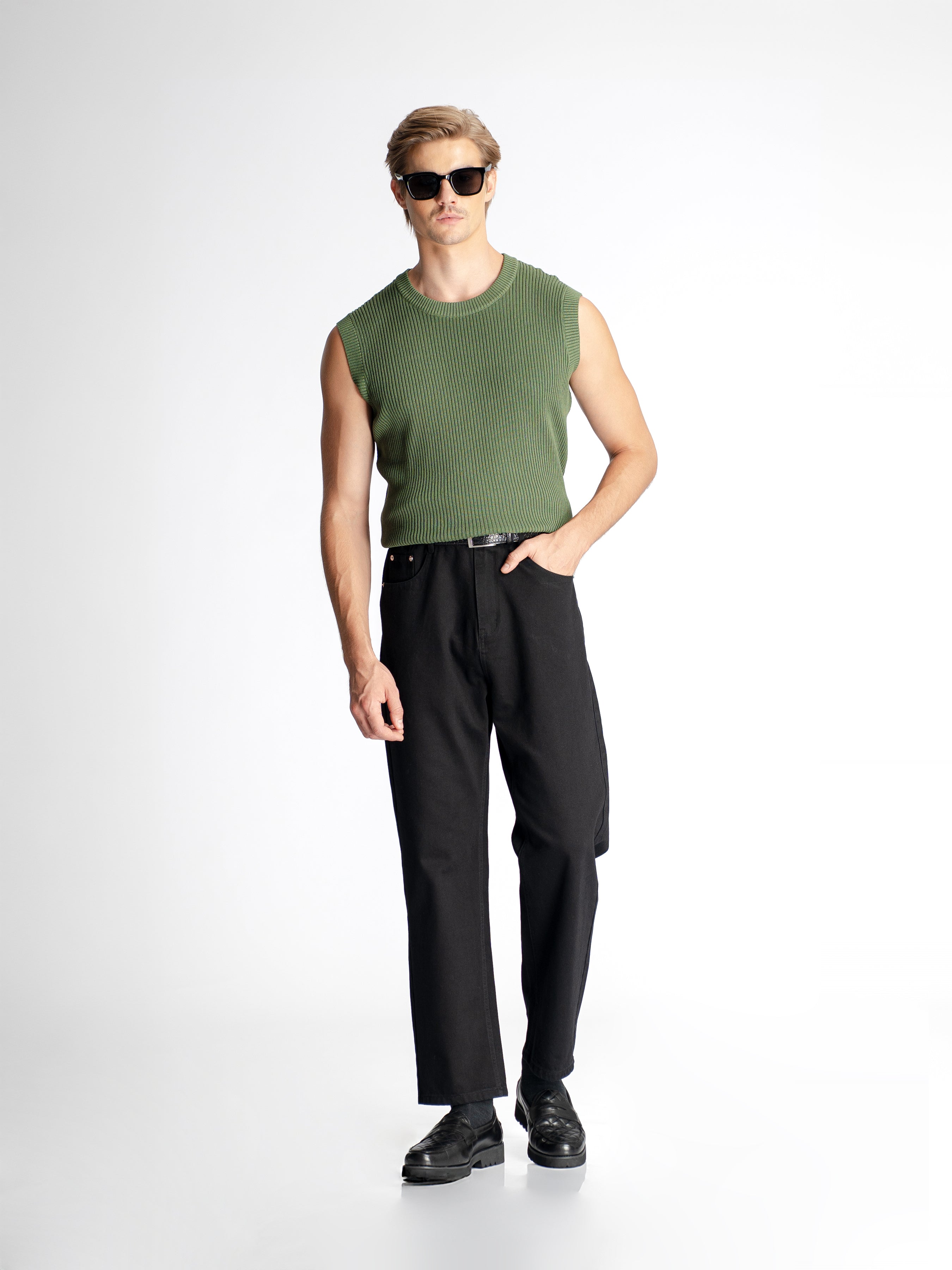 Theo Sleeveless Knit - Green