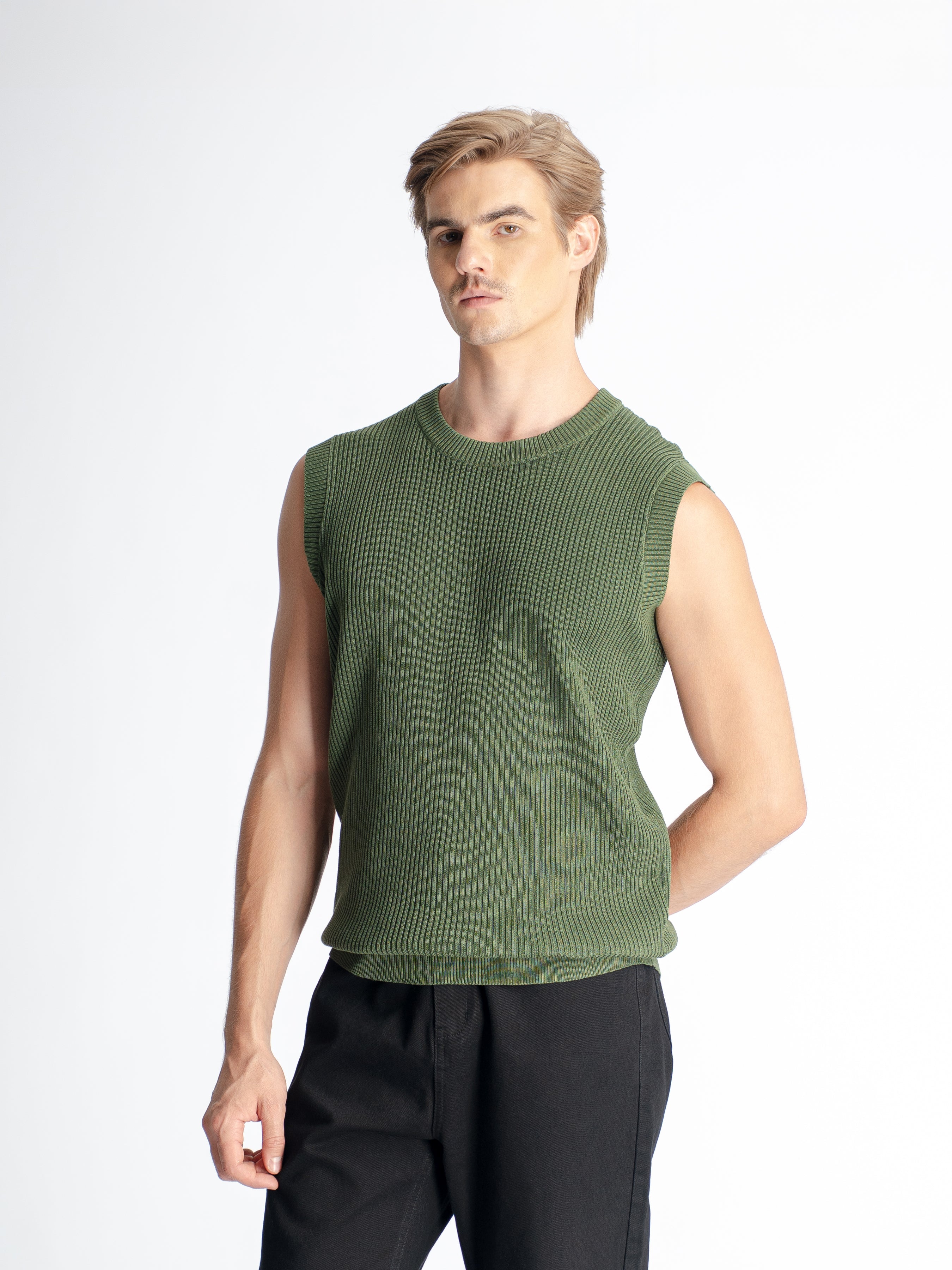 Theo Sleeveless Knit - Green
